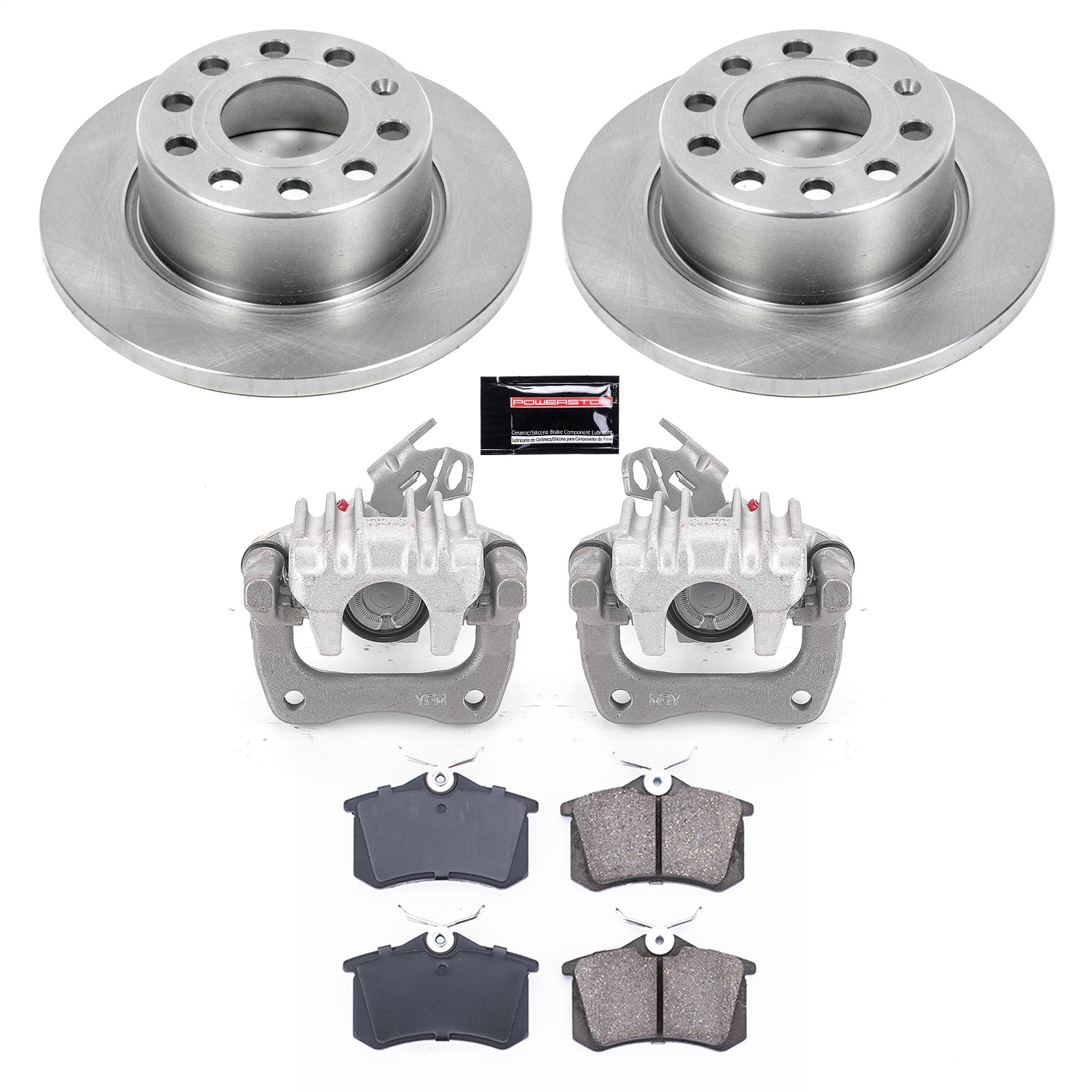Power Stop - KCOE5671 - Rear - Disc Brake Pad/Caliper and Rotor Kit