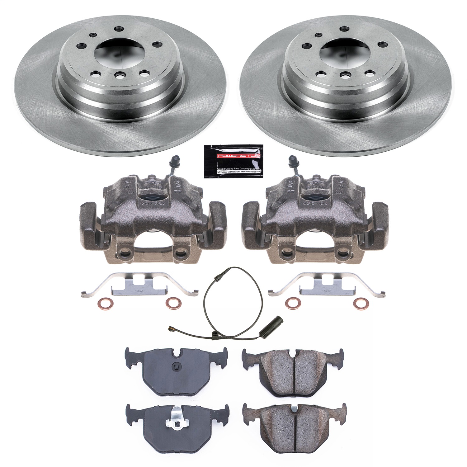 Power Stop - KCOE5711 - Rear - Disc Brake Pad/Caliper and Rotor Kit