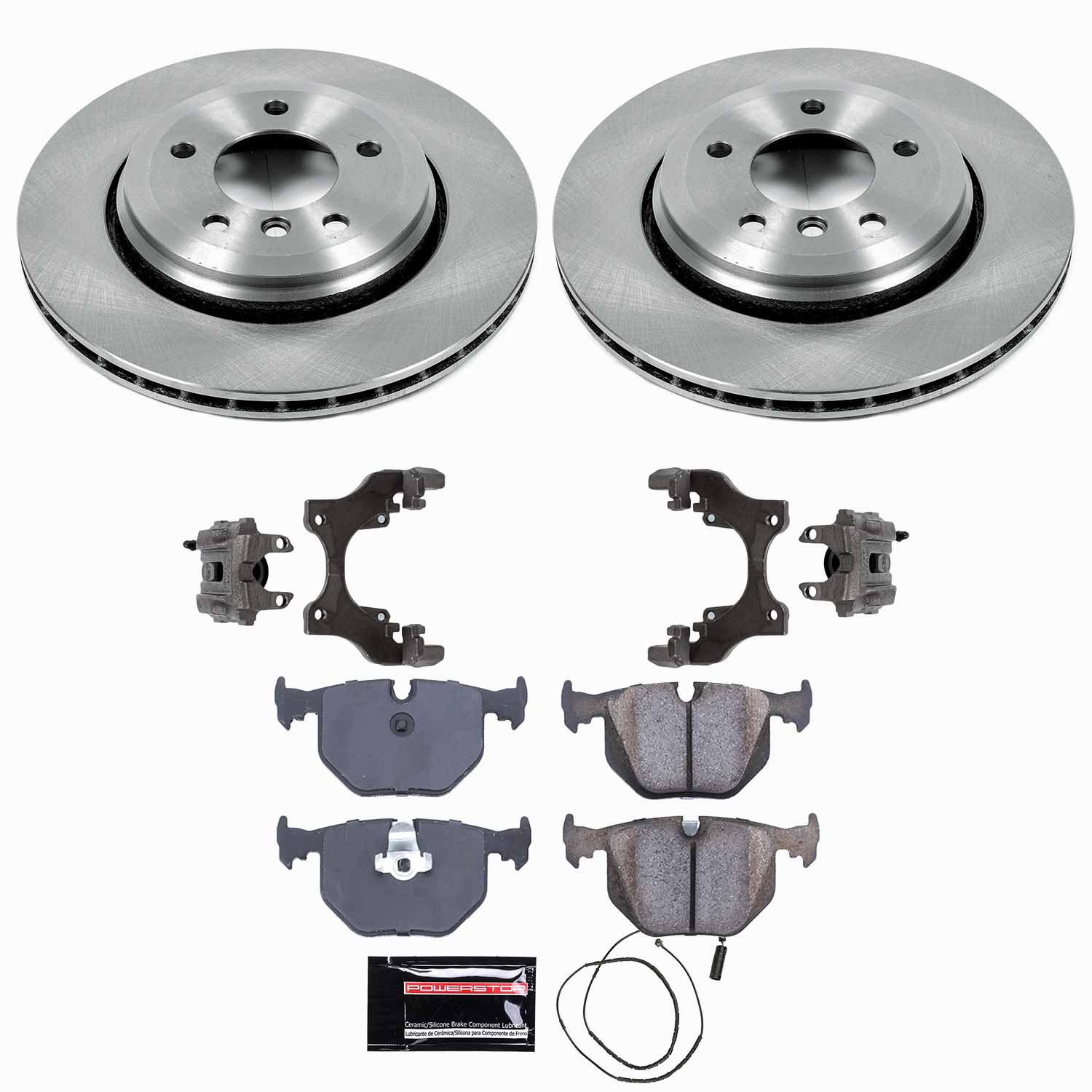 Power Stop - KCOE5729 - Rear - Disc Brake Pad/Caliper and Rotor Kit