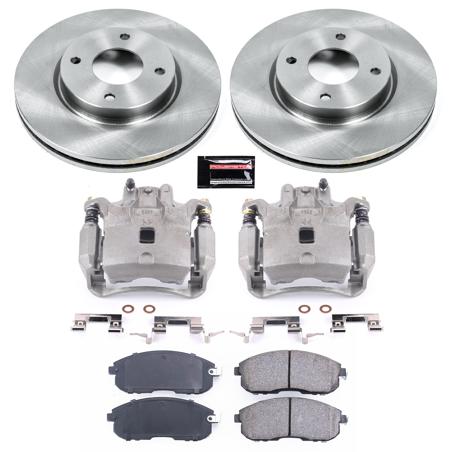 Power Stop - KCOE5817A - Front - Disc Brake Pad/Caliper and Rotor Kit