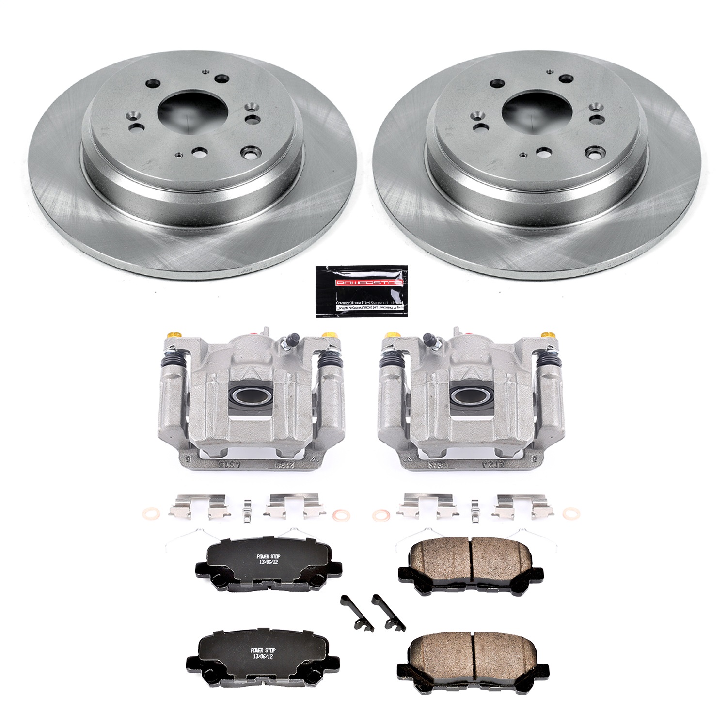 Power Stop - KCOE5839 - Rear - Disc Brake Pad/Caliper and Rotor Kit