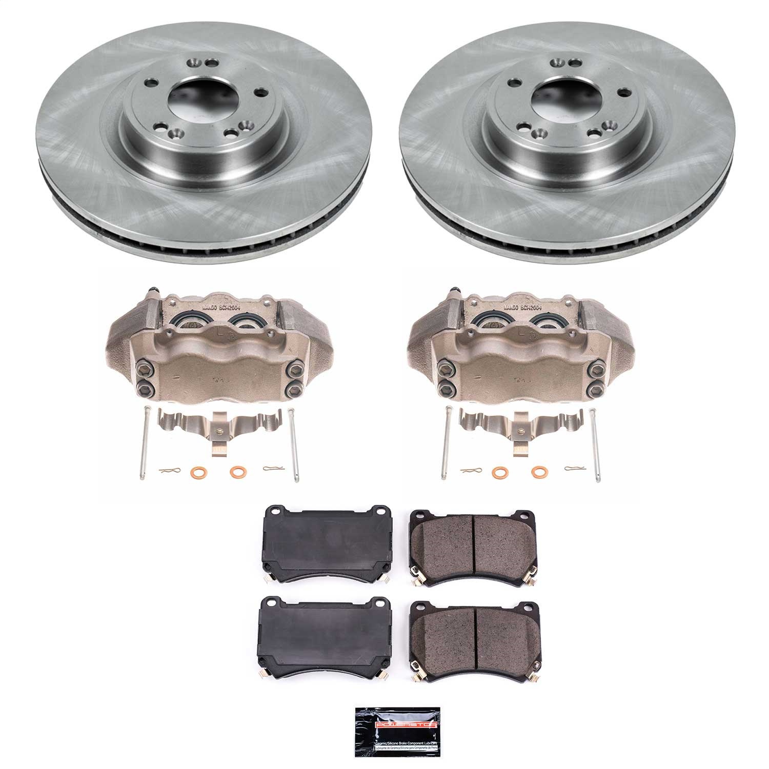 Power Stop - KCOE5843 - Front - Disc Brake Pad/Caliper and Rotor Kit