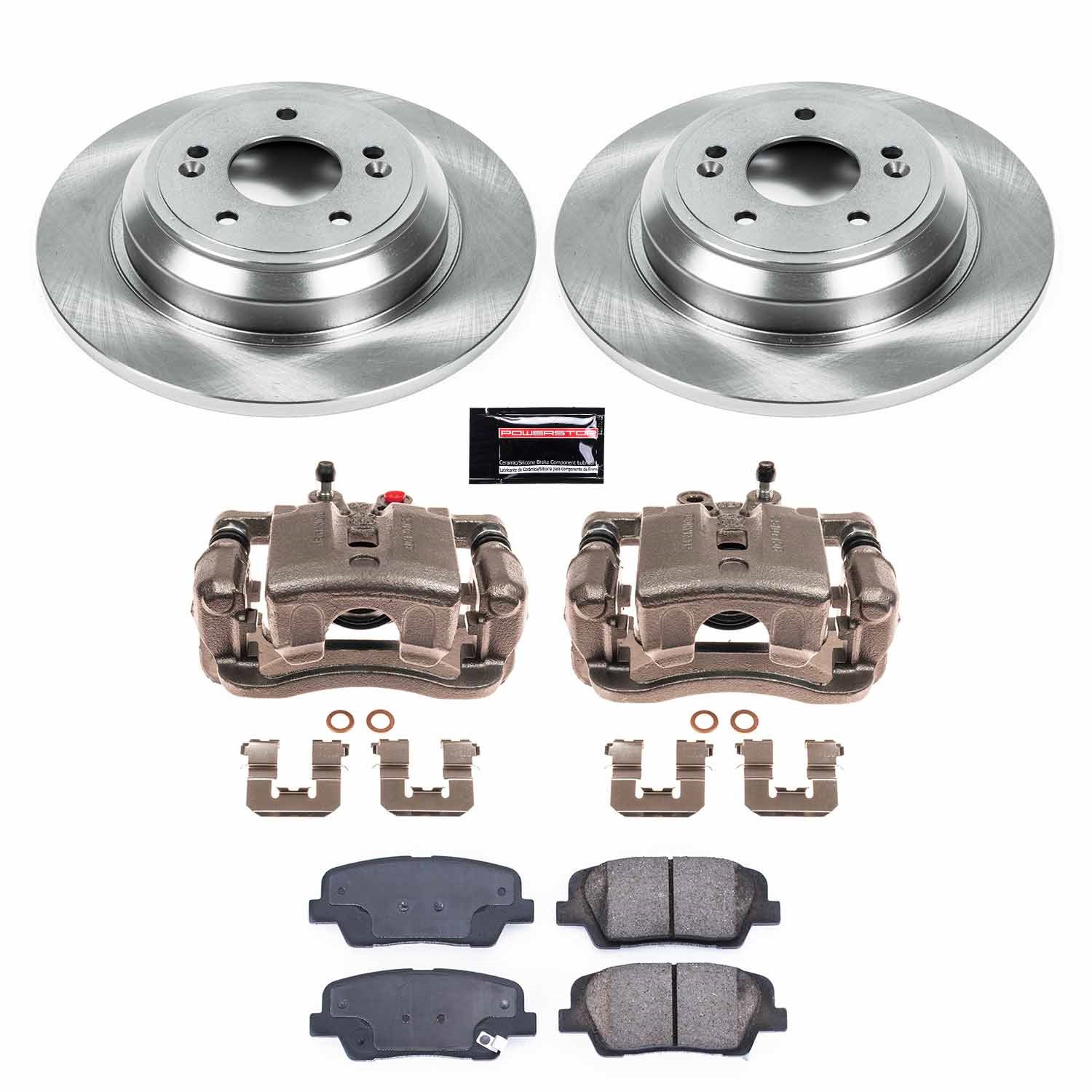 Power Stop - KCOE5847 - Rear - Disc Brake Pad/Caliper and Rotor Kit
