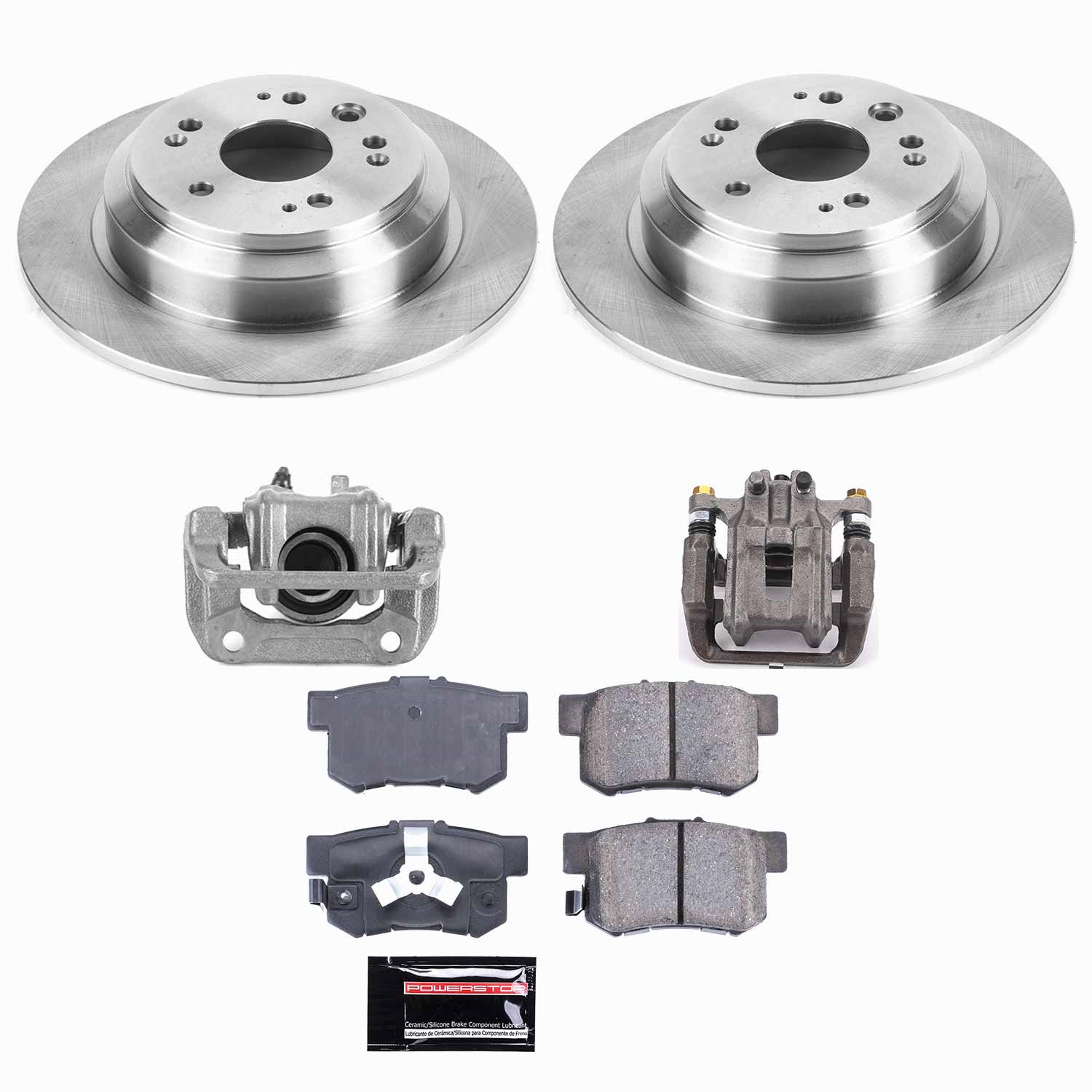 Power Stop - KCOE5859 - Rear - Disc Brake Pad/Caliper and Rotor Kit