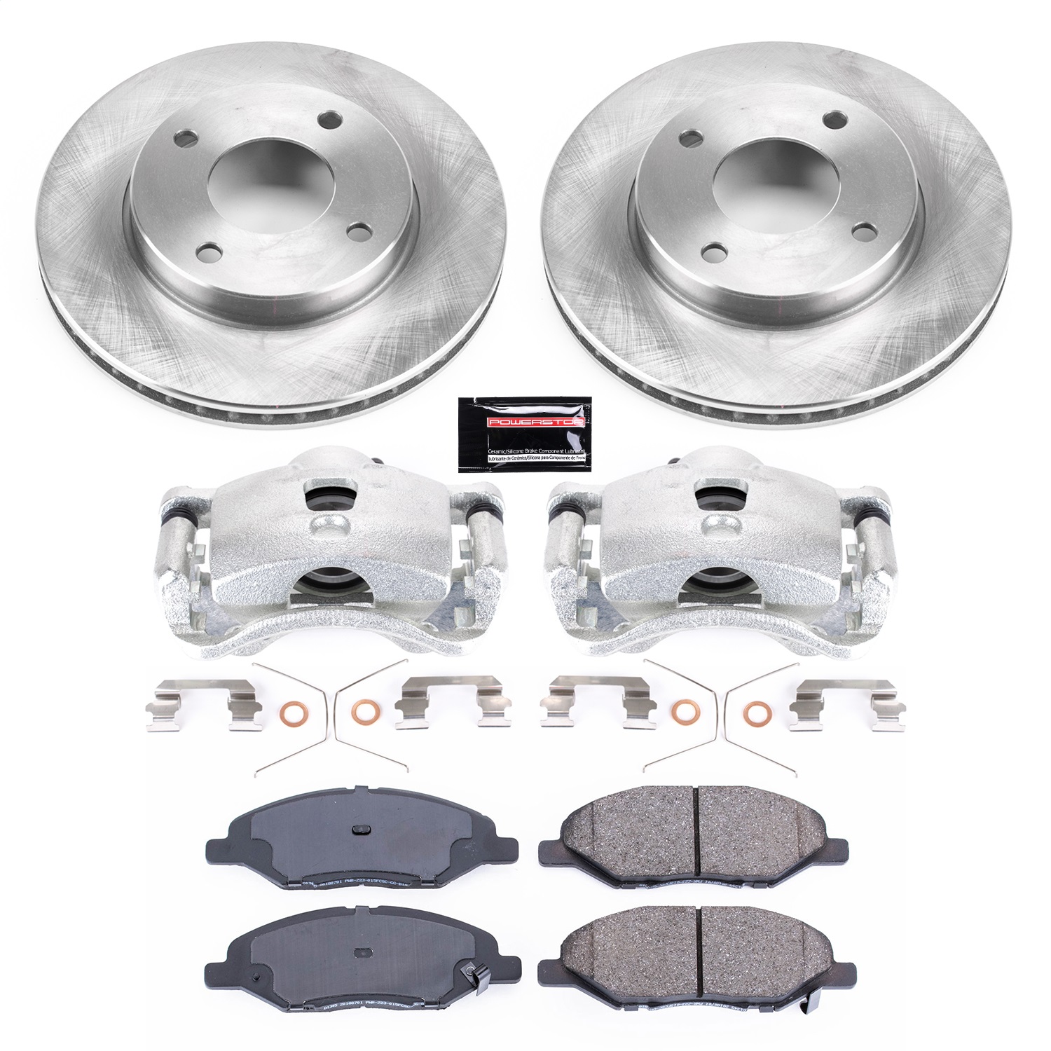 Power Stop - KCOE5862 - Front - Disc Brake Pad/Caliper and Rotor Kit