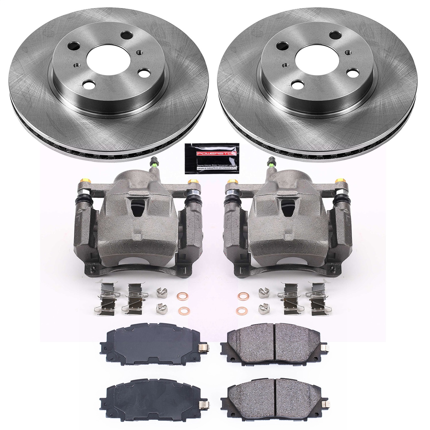Power Stop - KCOE5863 - Front - Disc Brake Pad/Caliper and Rotor Kit