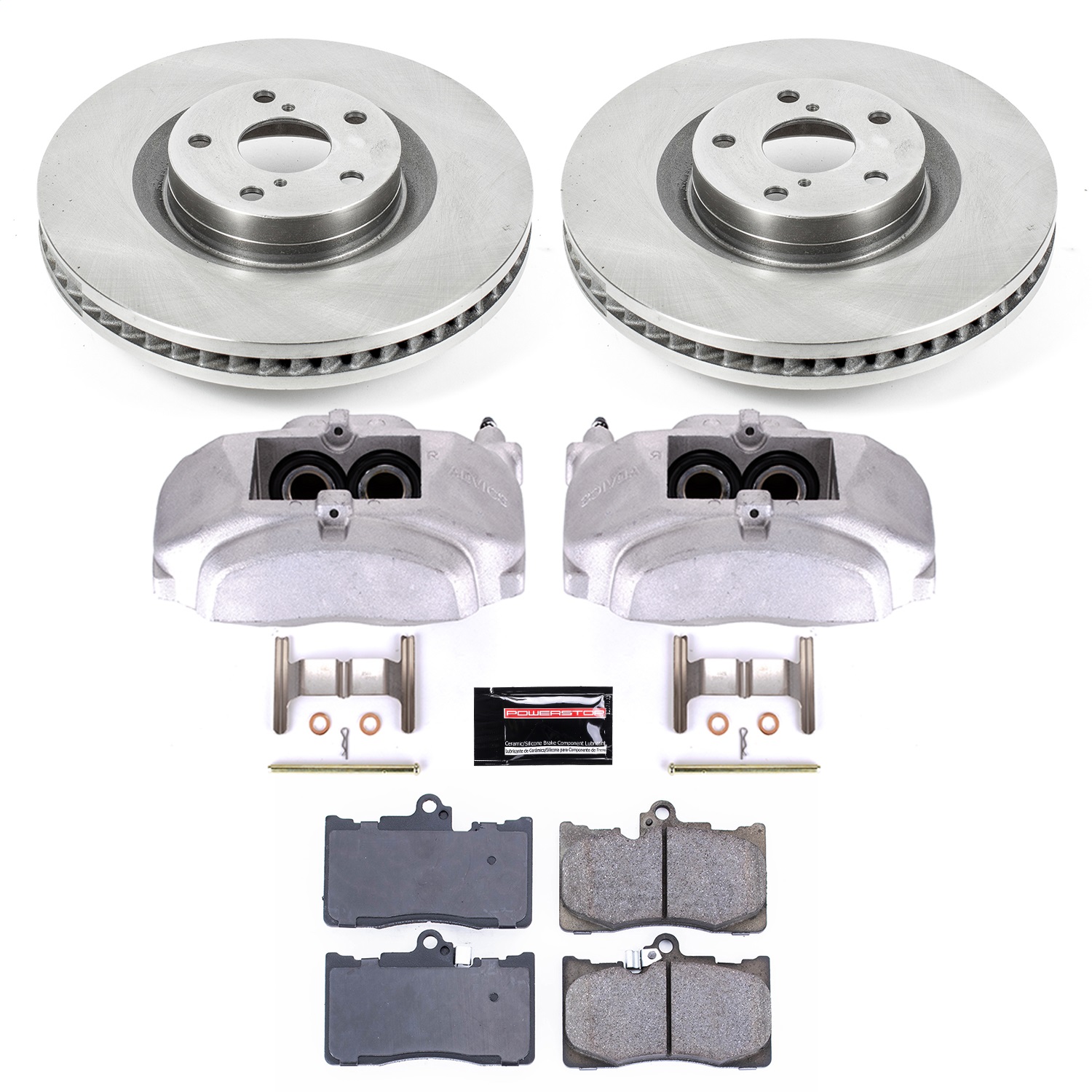 Power Stop - KCOE5868 - Front - Disc Brake Pad/Caliper and Rotor Kit