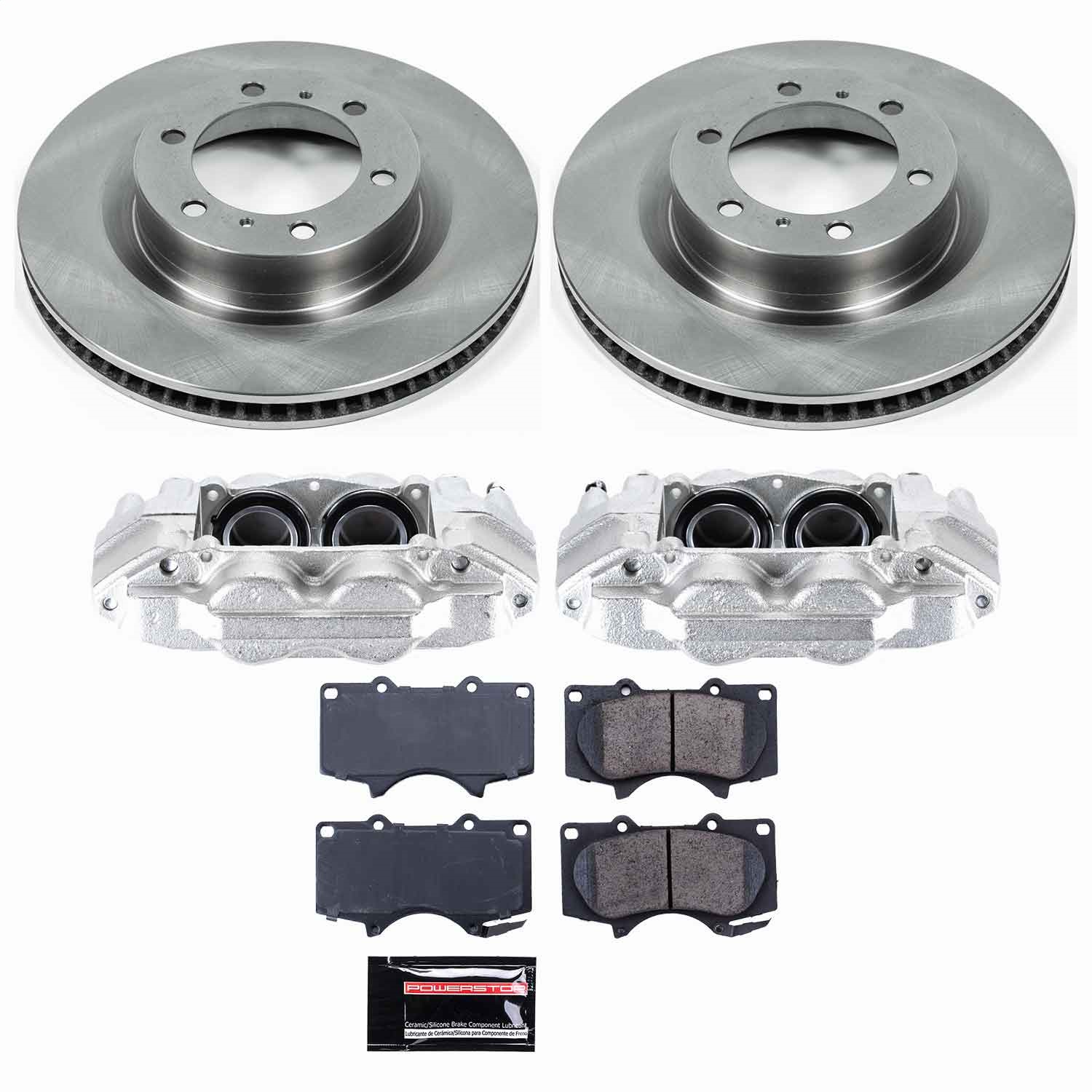 Power Stop - KCOE5873 - Front - Disc Brake Pad/Caliper and Rotor Kit
