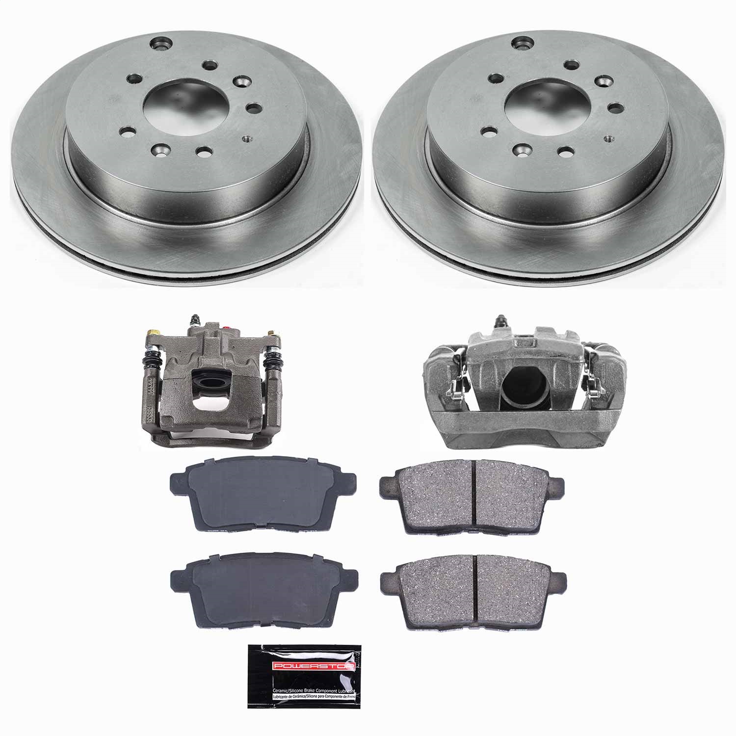 Power Stop - KCOE5876 - Rear - Disc Brake Pad/Caliper and Rotor Kit