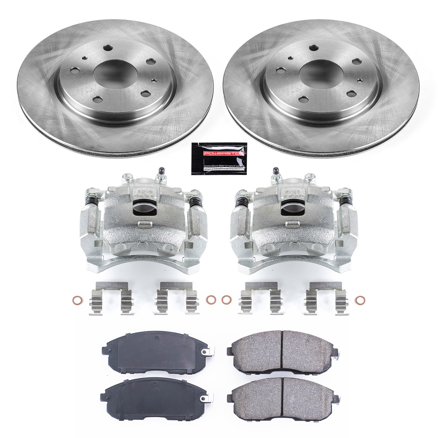 Power Stop - KCOE5887 - Front - Disc Brake Pad/Caliper and Rotor Kit
