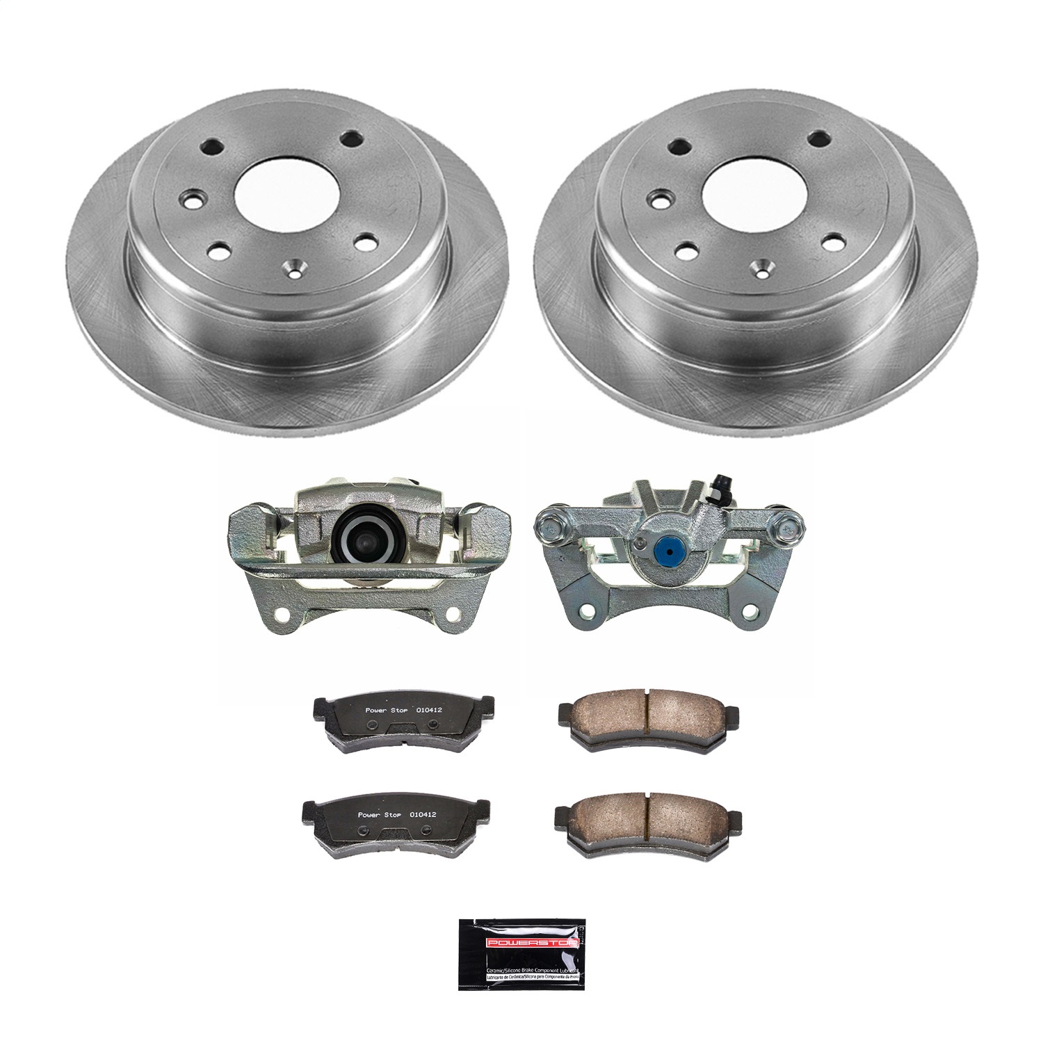 Power Stop - KCOE5898 - Rear - Disc Brake Pad/Caliper and Rotor Kit