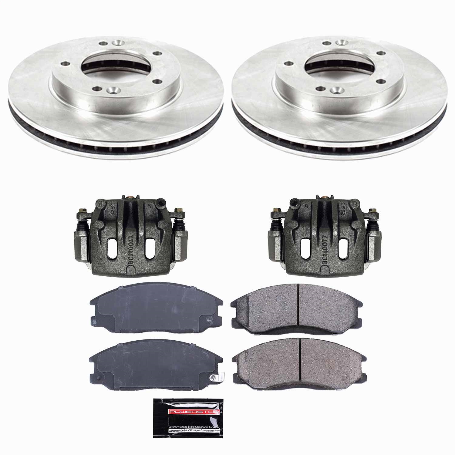 Power Stop - KCOE5899 - Front - Disc Brake Pad/Caliper and Rotor Kit