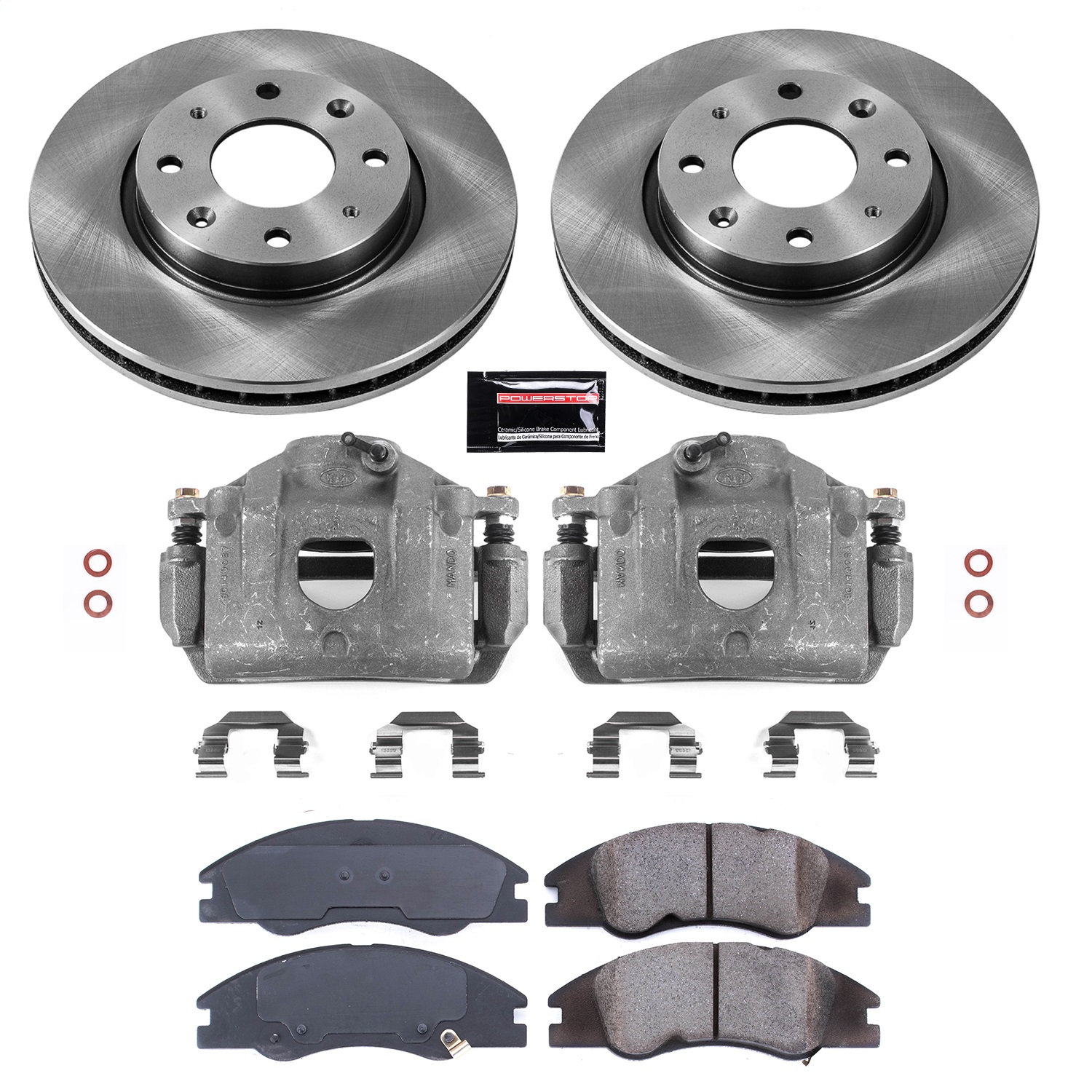 Power Stop - KCOE5903 - Front - Disc Brake Pad/Caliper and Rotor Kit
