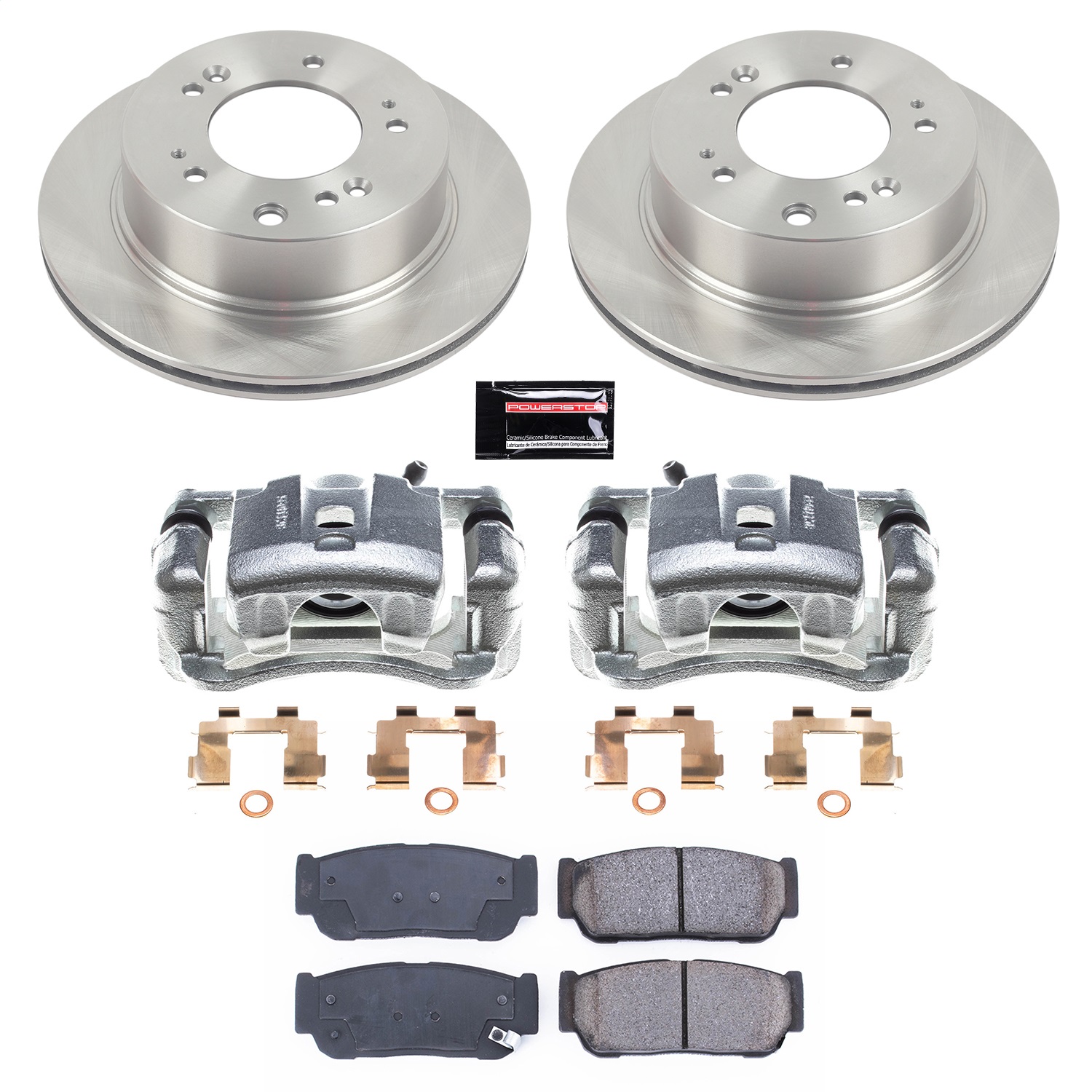 Power Stop - KCOE5910 - Rear - Disc Brake Pad/Caliper and Rotor Kit