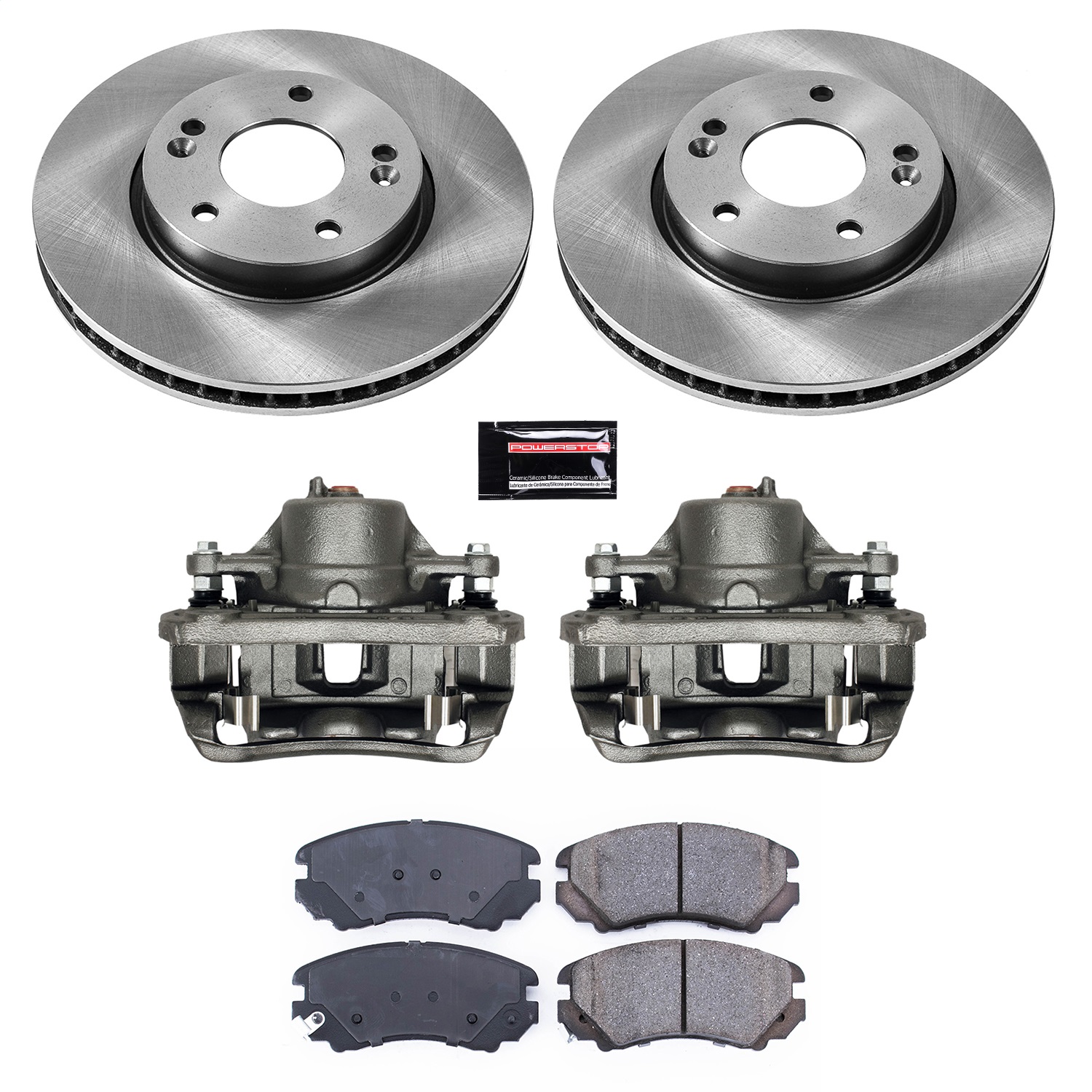 Power Stop - KCOE5913 - Front - Disc Brake Pad/Caliper and Rotor Kit