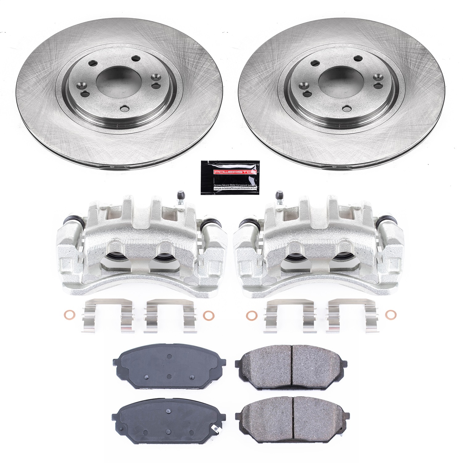 Power Stop - KCOE5918 - Front - Disc Brake Pad/Caliper and Rotor Kit
