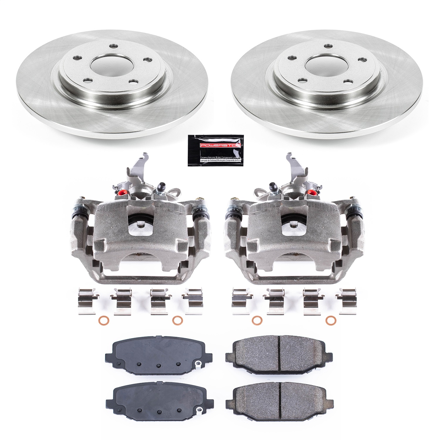 Power Stop - KCOE5961B - Rear - Disc Brake Pad/Caliper and Rotor Kit