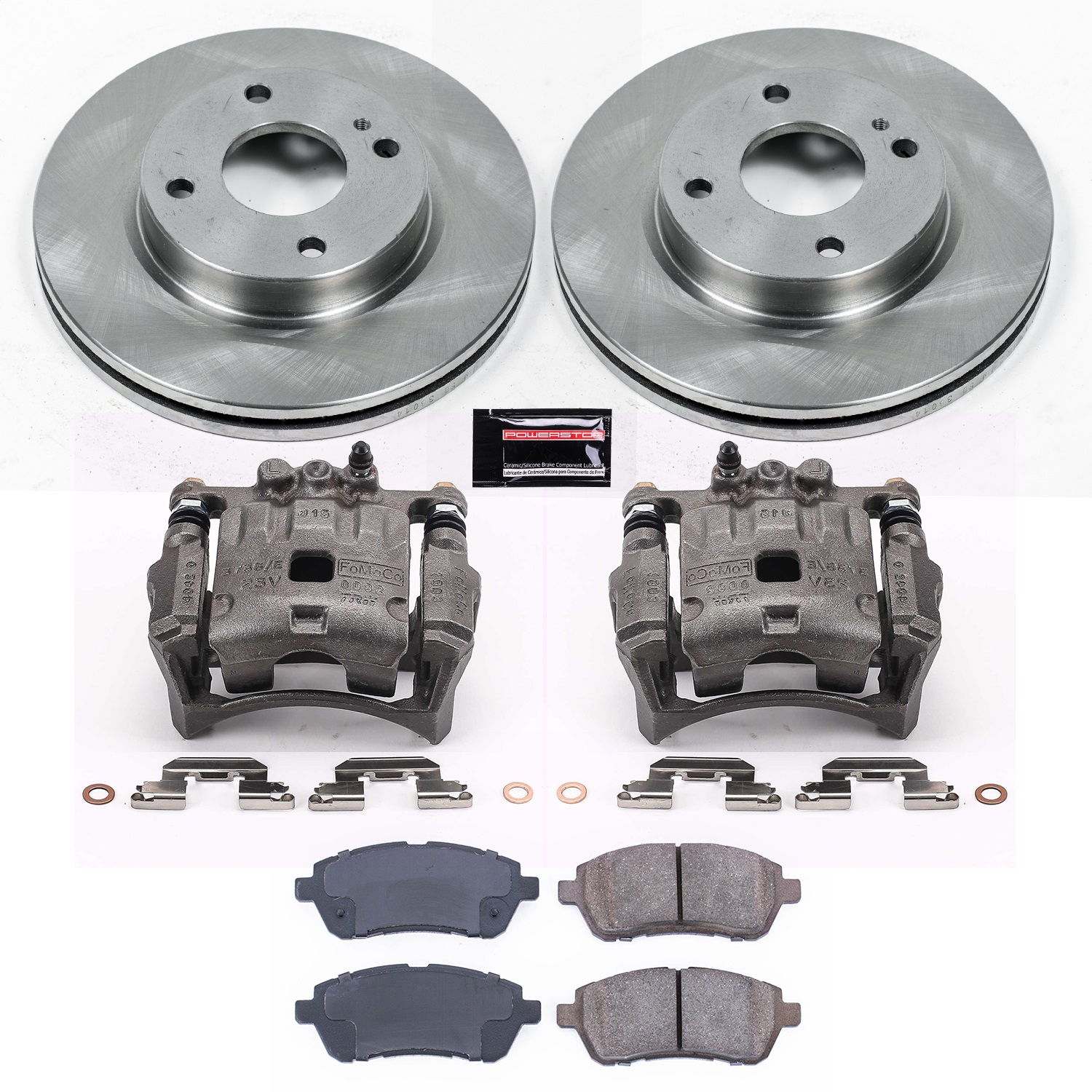 Power Stop - KCOE5969 - Front - Disc Brake Pad/Caliper and Rotor Kit