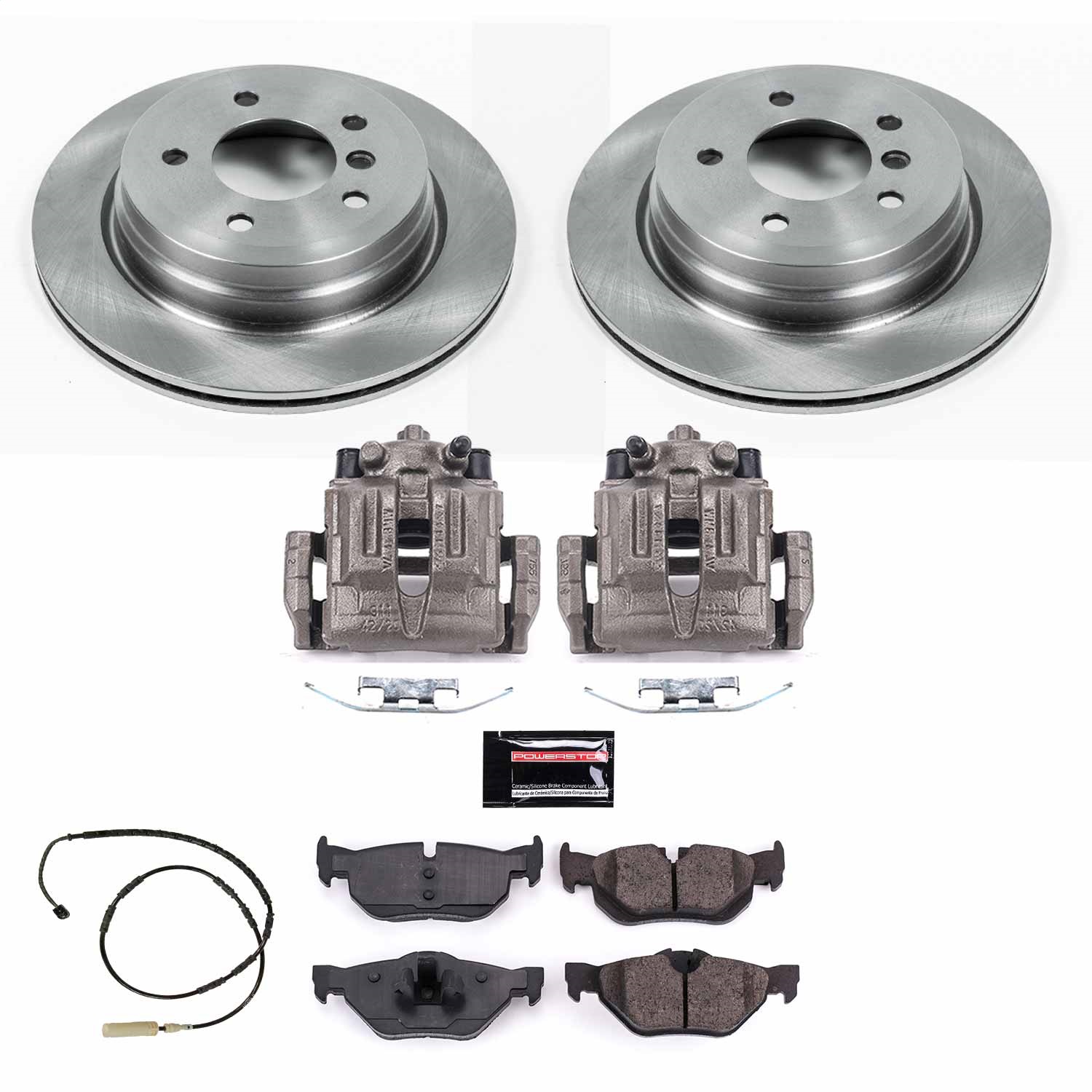 Power Stop - KCOE5980 - Rear - Disc Brake Pad/Caliper and Rotor Kit