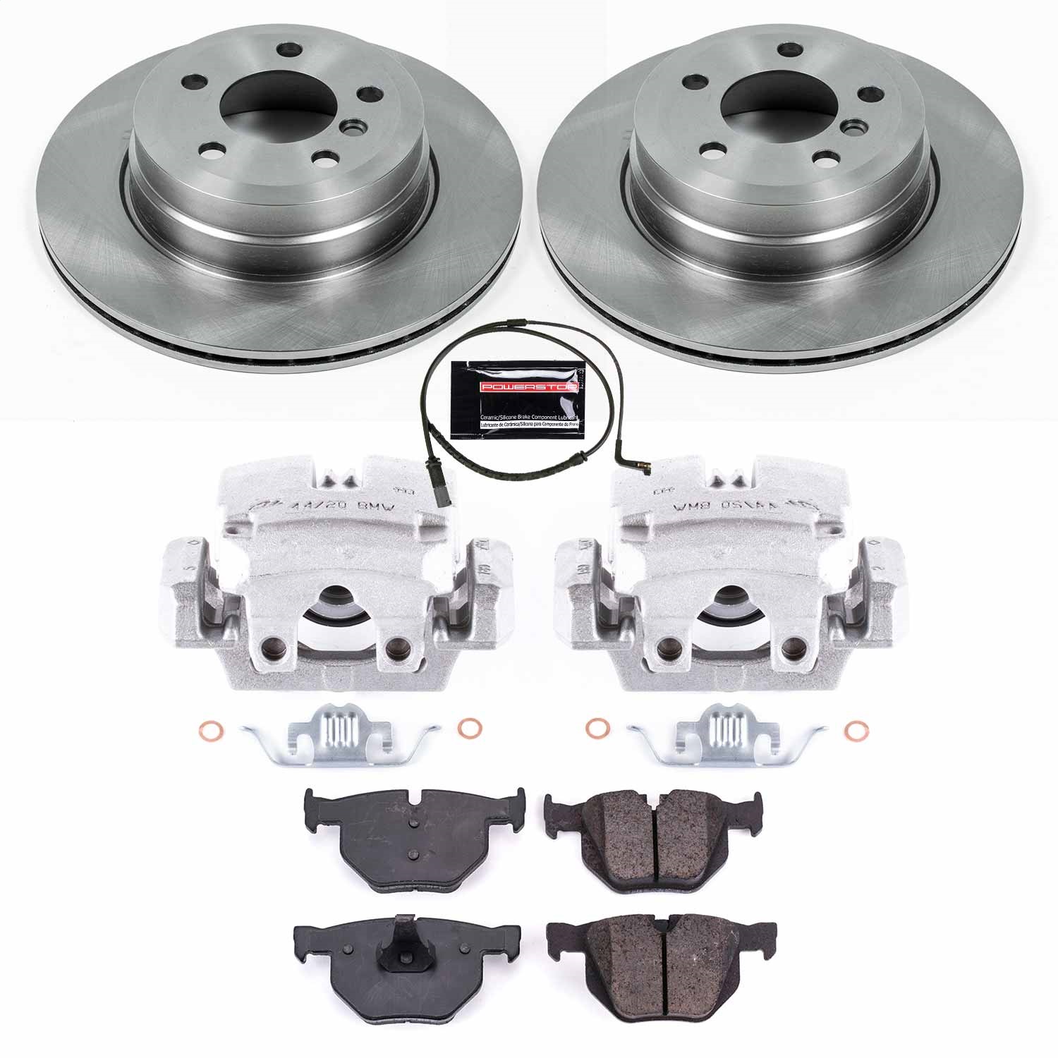 Power Stop - KCOE5984 - Rear - Disc Brake Pad/Caliper and Rotor Kit