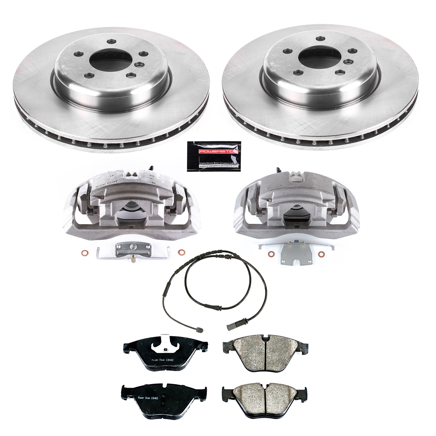 Power Stop - KCOE6020 - Front - Disc Brake Pad/Caliper and Rotor Kit
