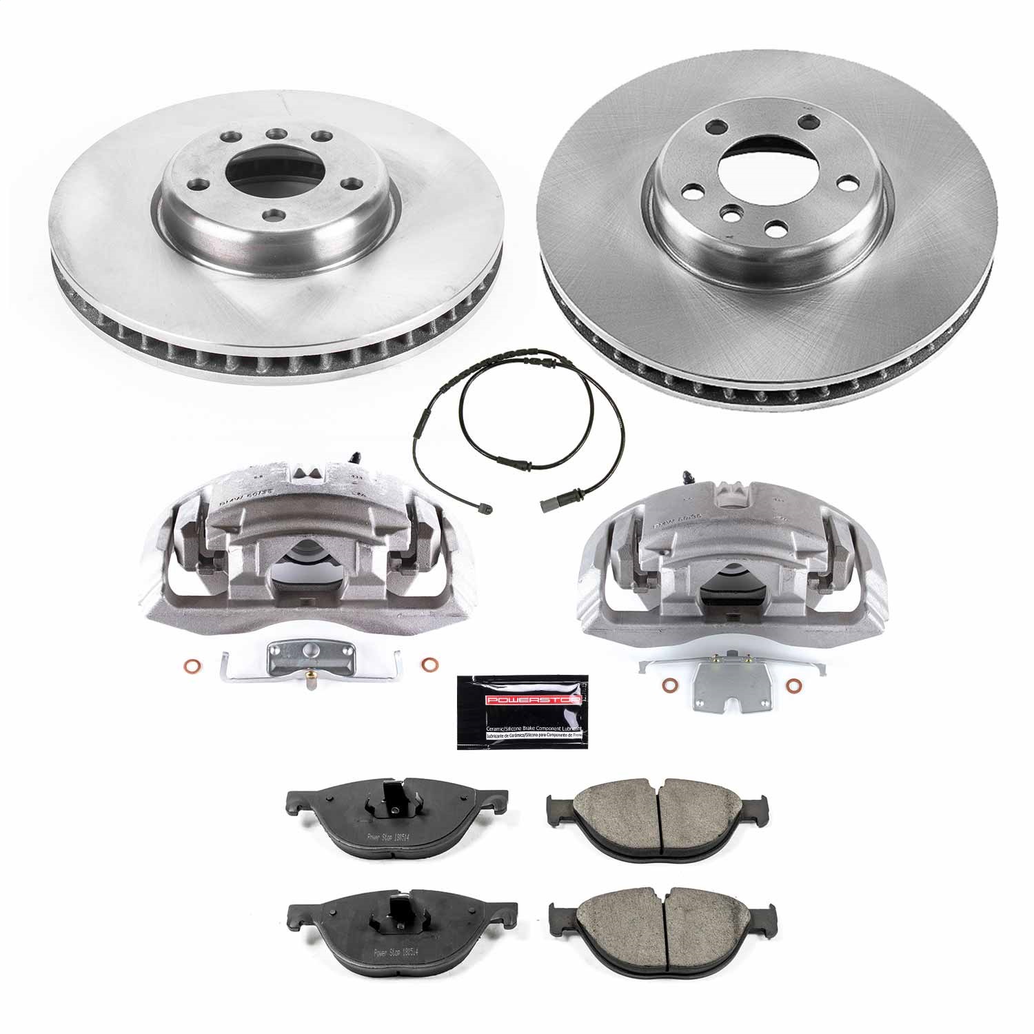Power Stop - KCOE6026 - Front - Disc Brake Pad/Caliper and Rotor Kit
