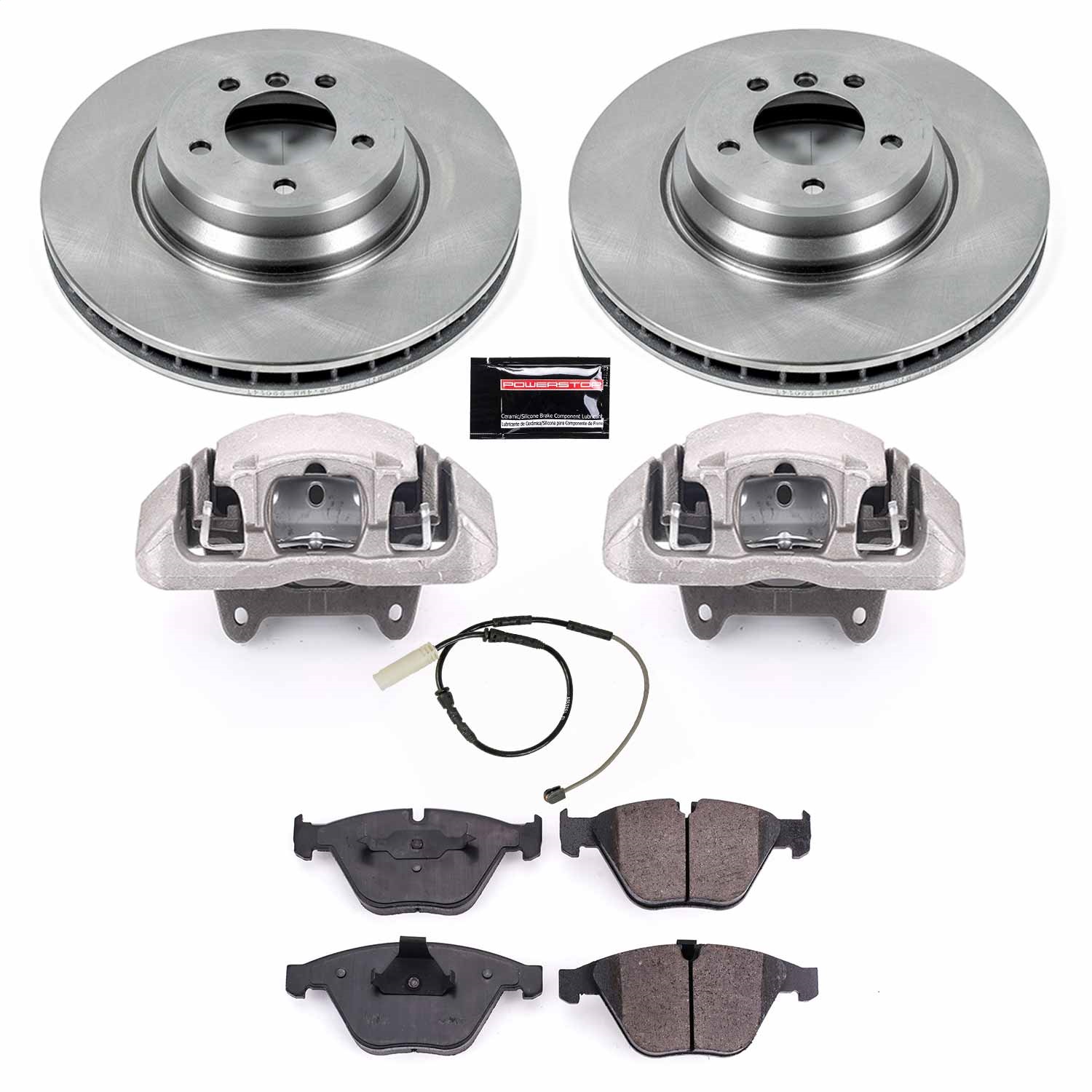 Power Stop - KCOE6055 - Front - Disc Brake Pad/Caliper and Rotor Kit