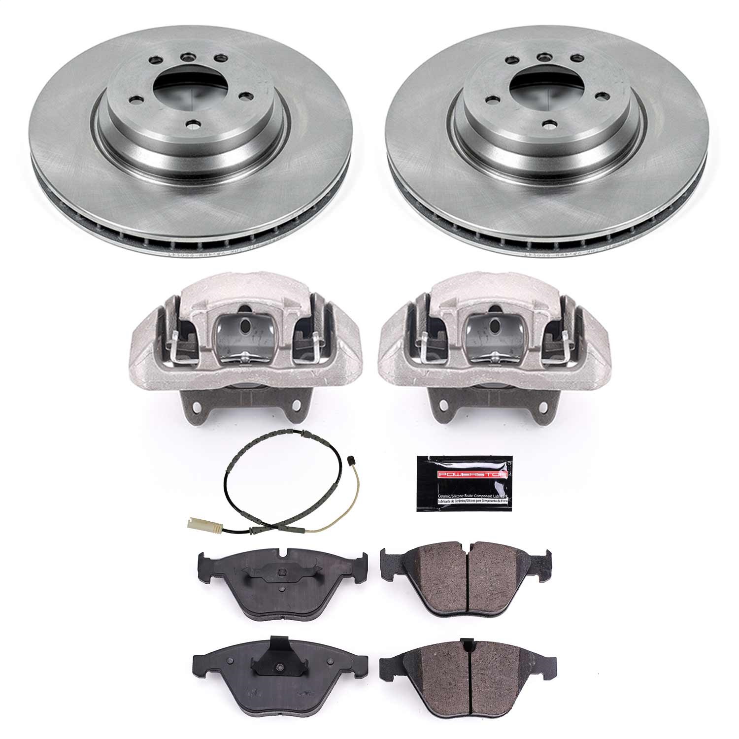 Power Stop - KCOE6058 - Front - Disc Brake Pad/Caliper and Rotor Kit