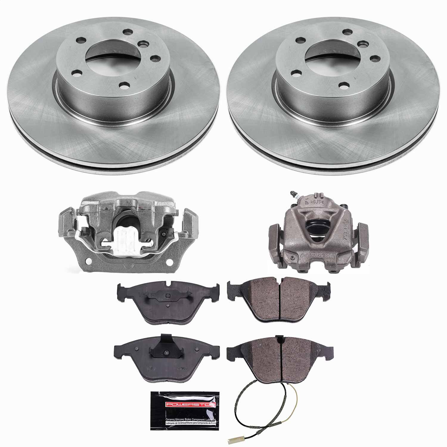 Power Stop - KCOE6073 - Front - Disc Brake Pad/Caliper and Rotor Kit