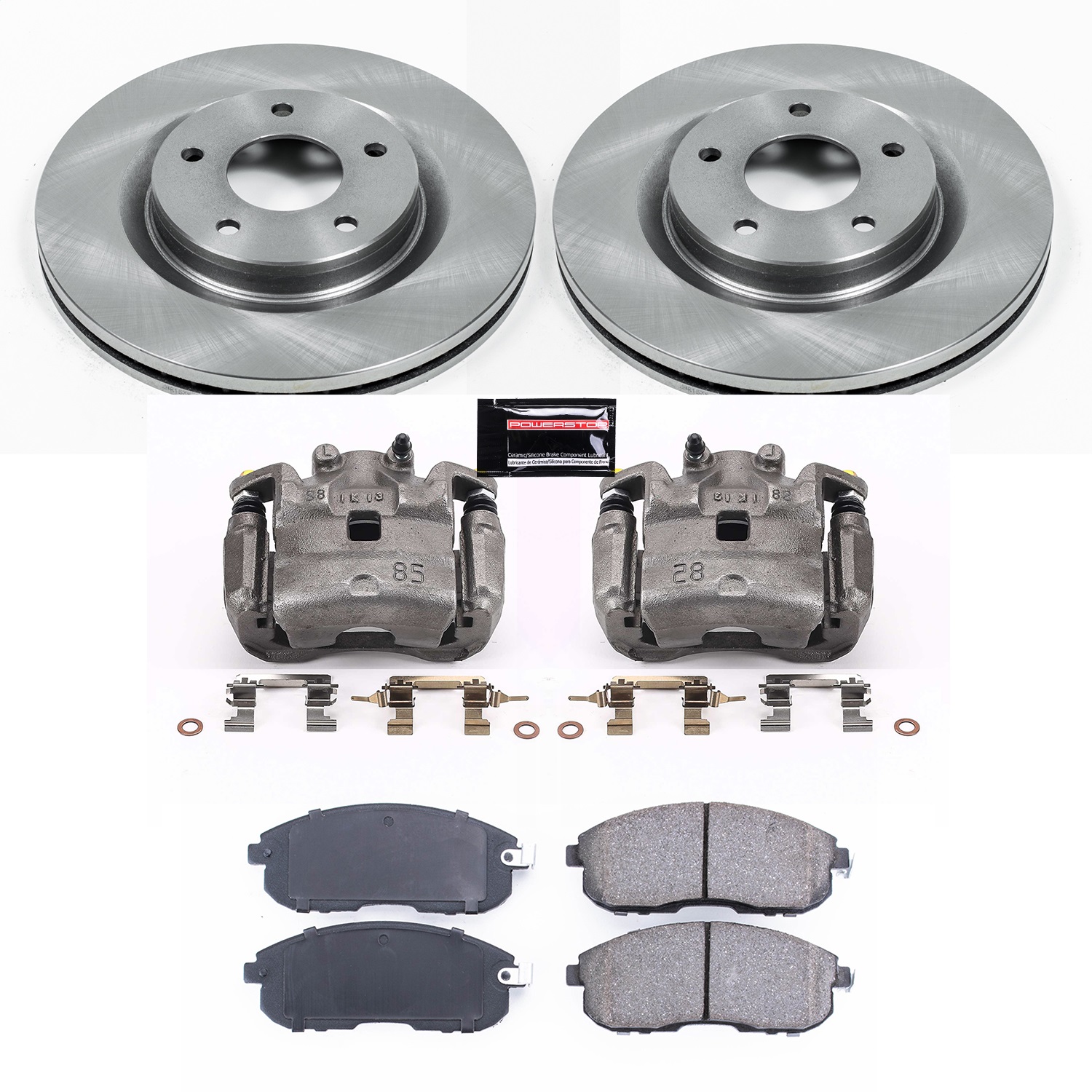 Power Stop - KCOE6094 - Front - Disc Brake Pad/Caliper and Rotor Kit