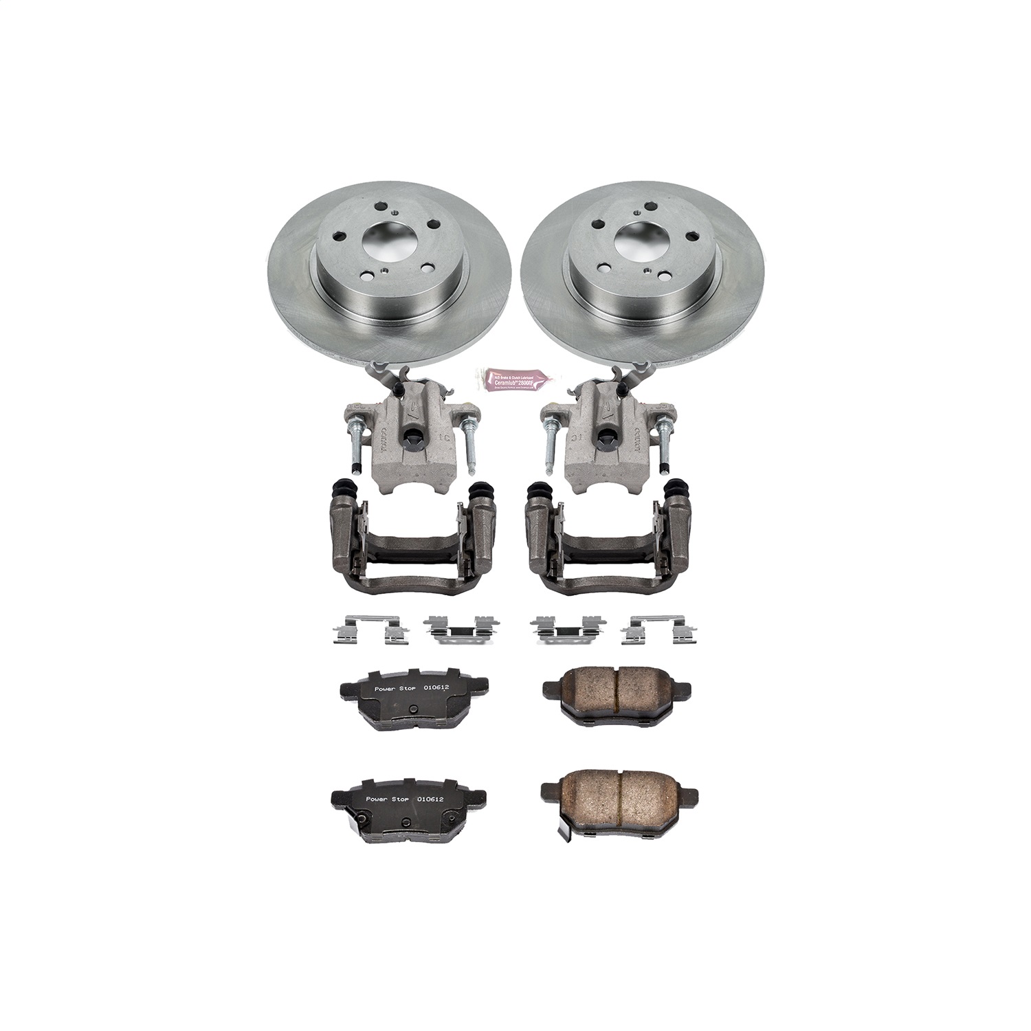 Power Stop - KCOE6097 - Rear - Disc Brake Pad/Caliper and Rotor Kit