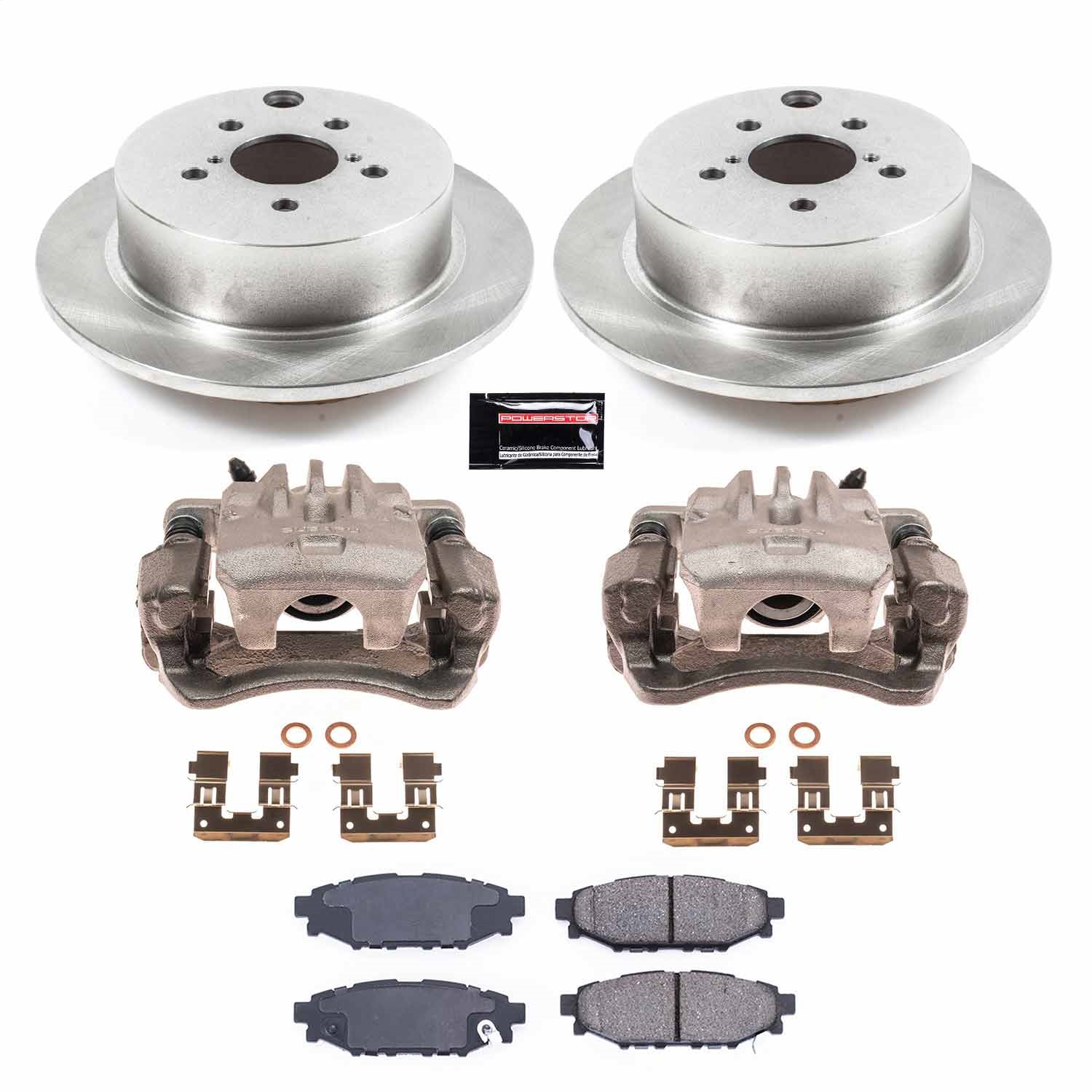 Power Stop - KCOE6107 - Rear - Disc Brake Pad/Caliper and Rotor Kit