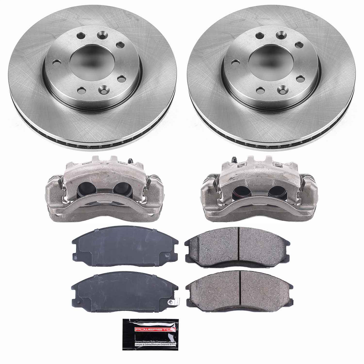 Power Stop - KCOE6108 - Front - Disc Brake Pad/Caliper and Rotor Kit