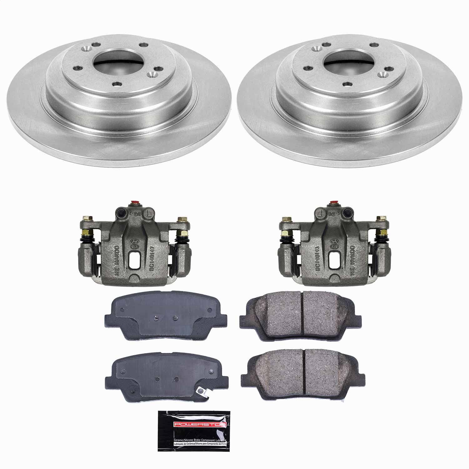 Power Stop - KCOE6168 - Rear - Disc Brake Pad/Caliper and Rotor Kit