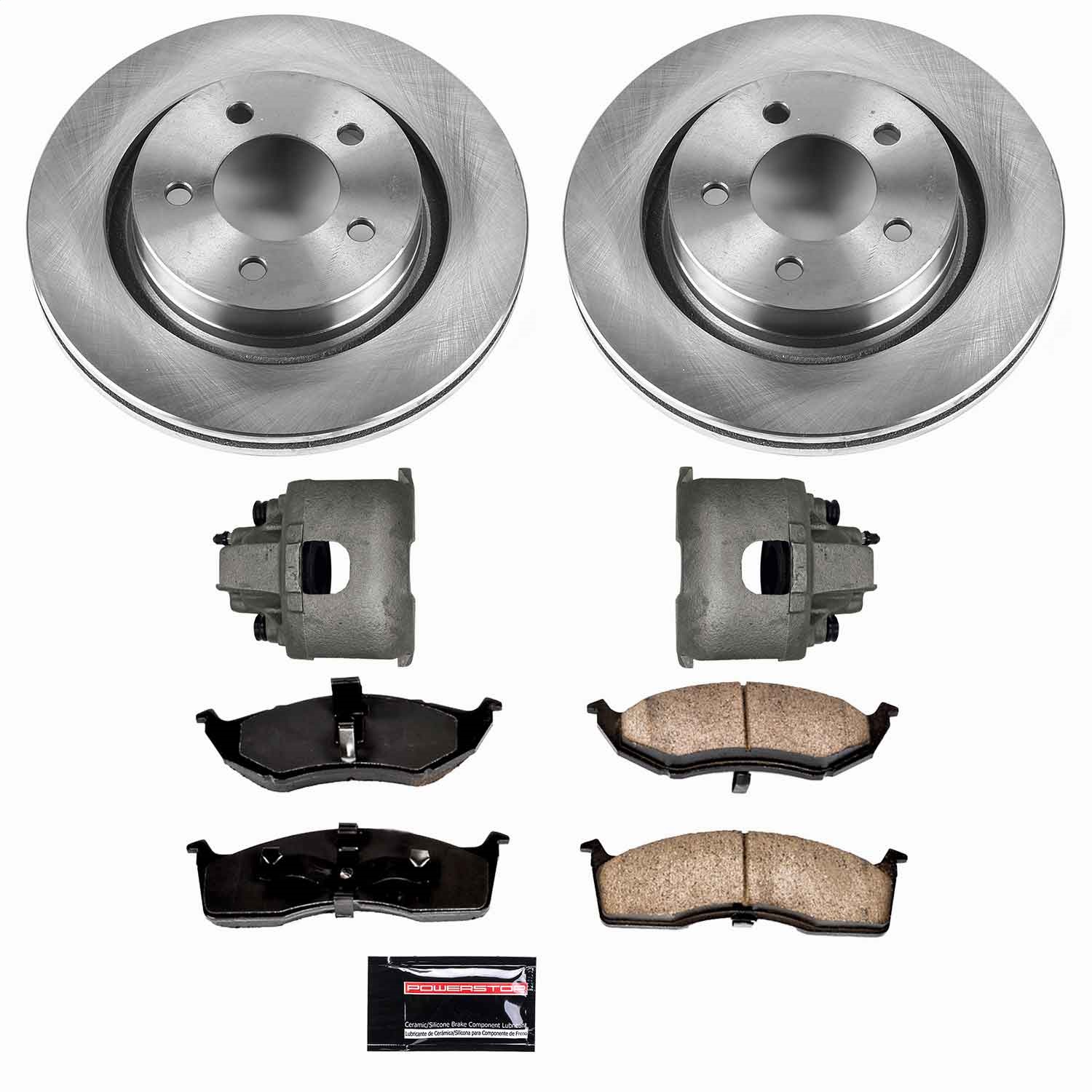 Power Stop - KCOE6179 - Front - Disc Brake Pad/Caliper and Rotor Kit