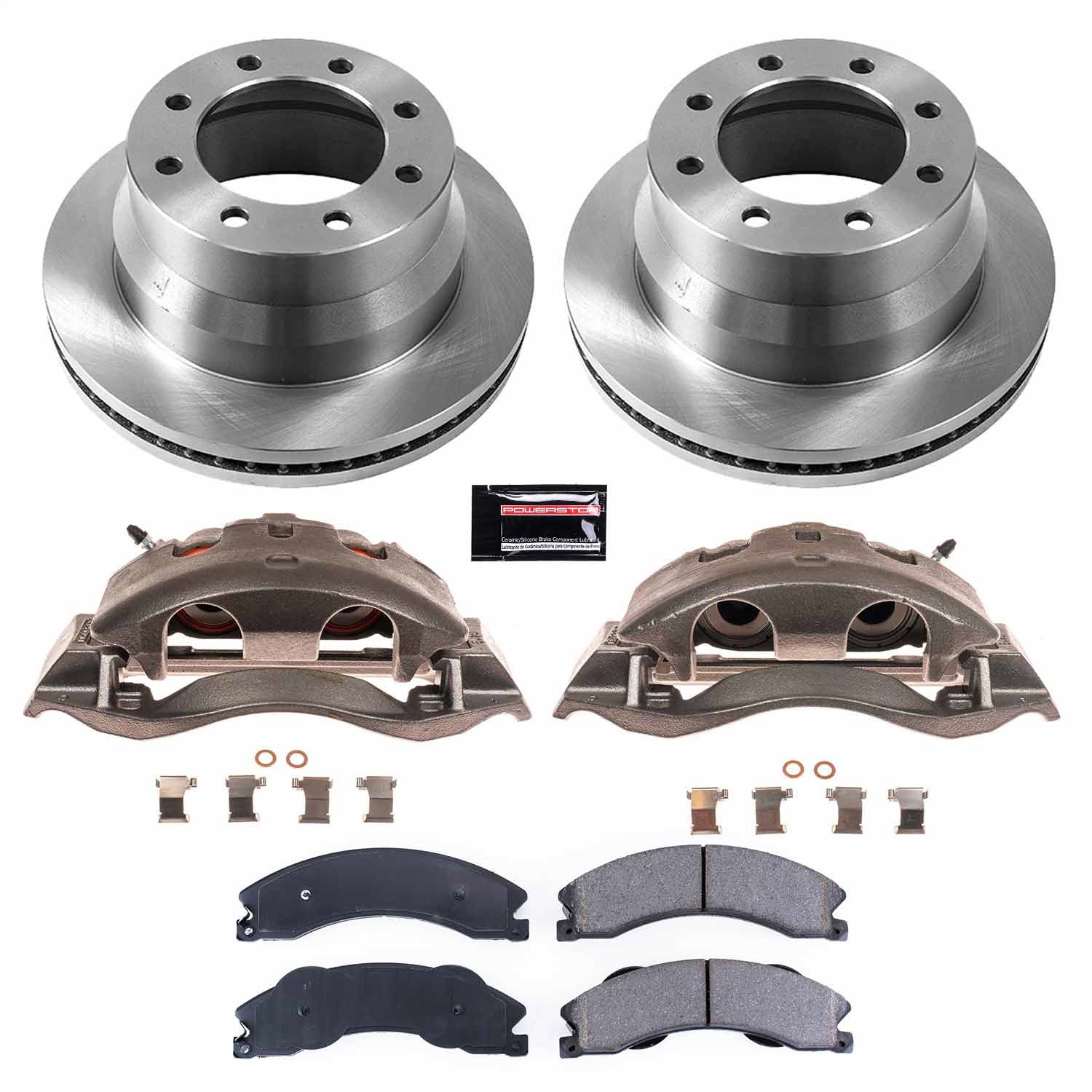 Power Stop - KCOE6257 - Rear - Disc Brake Pad/Caliper and Rotor Kit