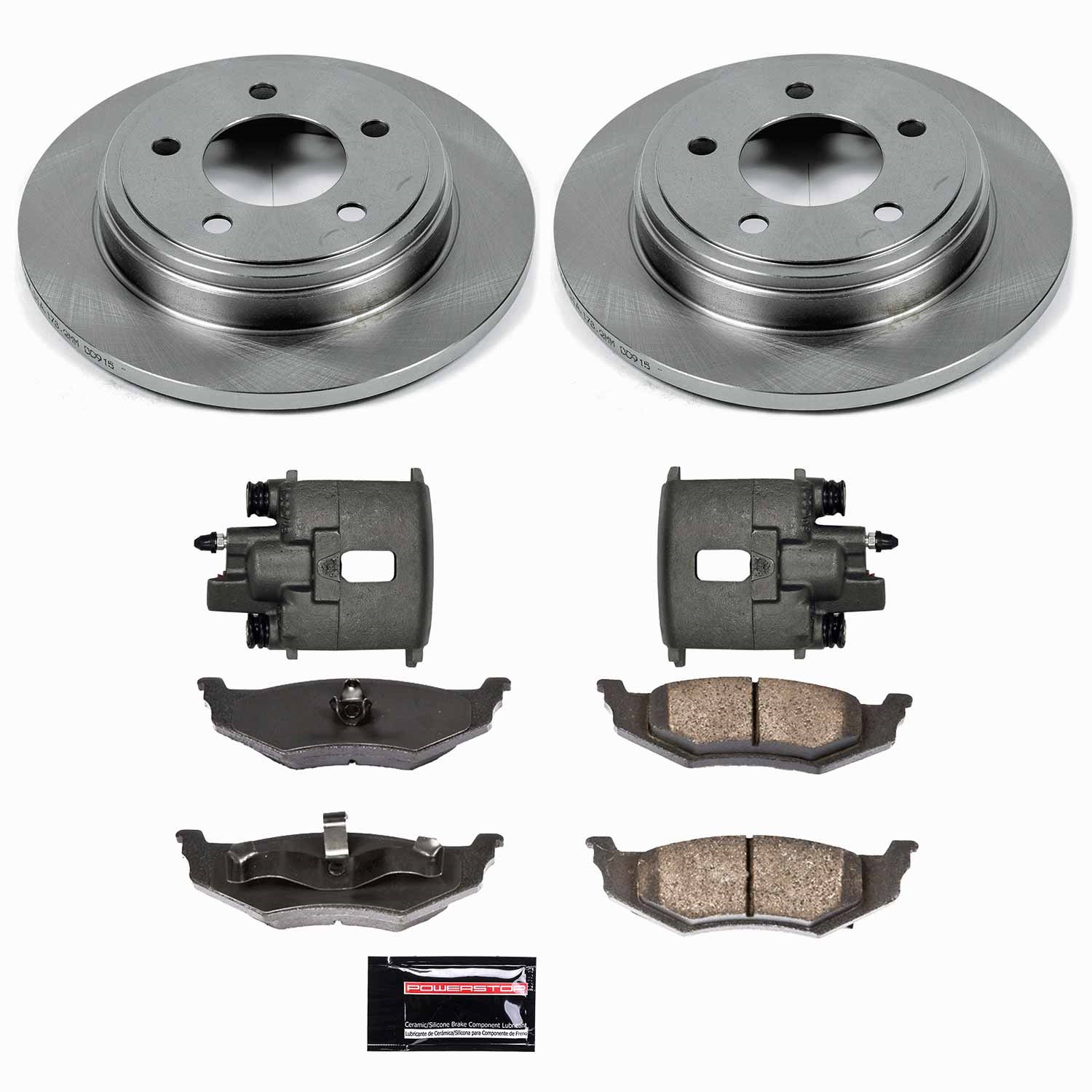 Power Stop - KCOE6263 - Rear - Disc Brake Pad/Caliper and Rotor Kit