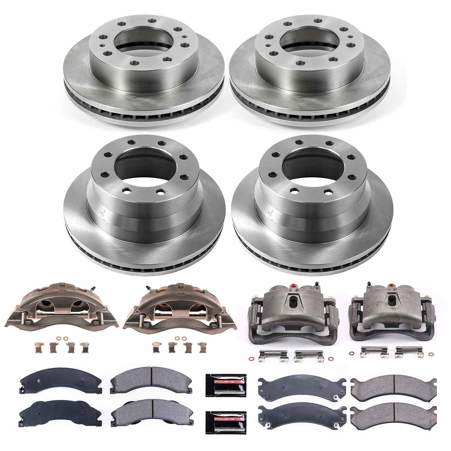 Power Stop - KCOE6274 - Front and Rear - Disc Brake Pad/Caliper and Rotor Kit