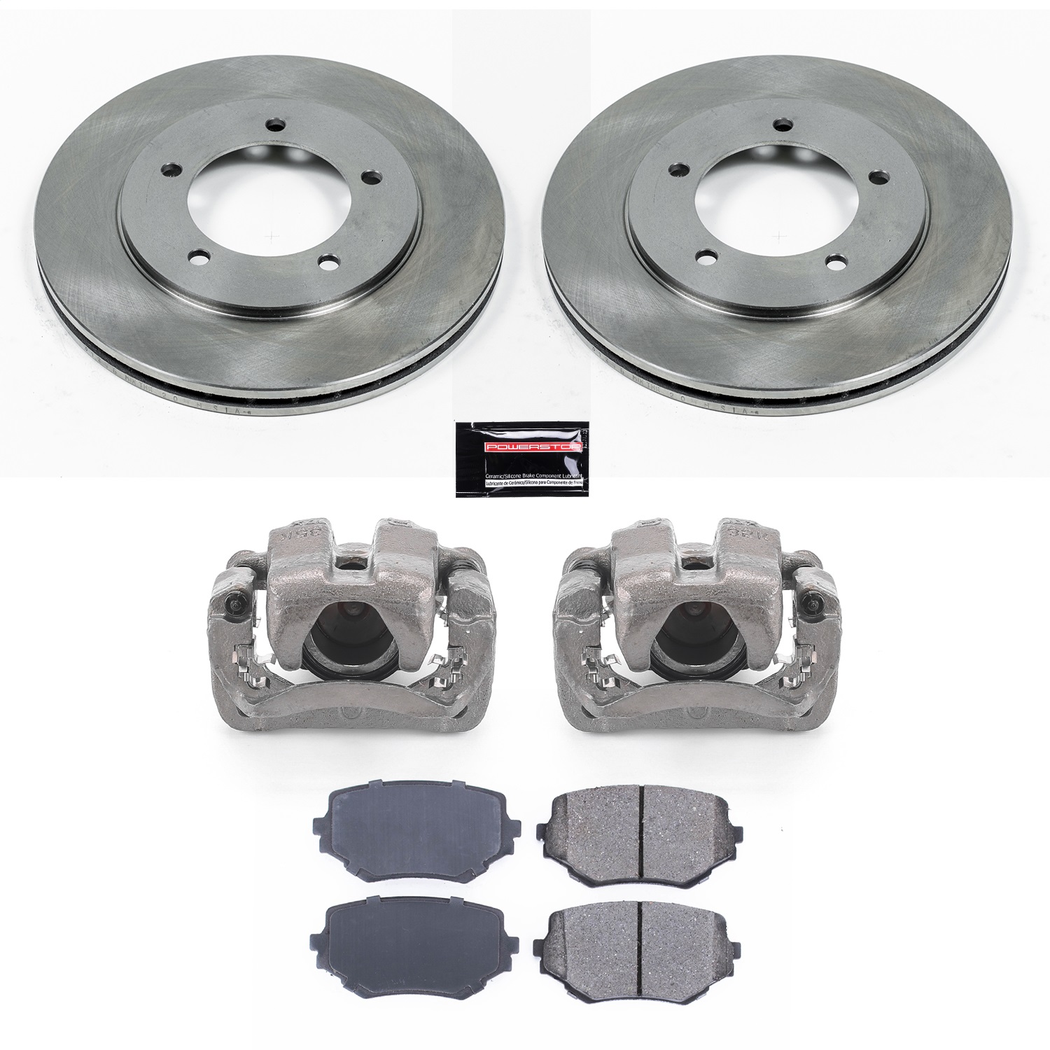 Power Stop - KCOE6308 - Front - Disc Brake Pad/Caliper and Rotor Kit