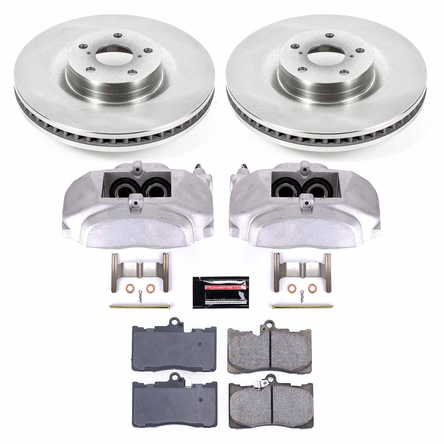 Power Stop - KCOE6353 - Front - Disc Brake Pad/Caliper and Rotor Kit