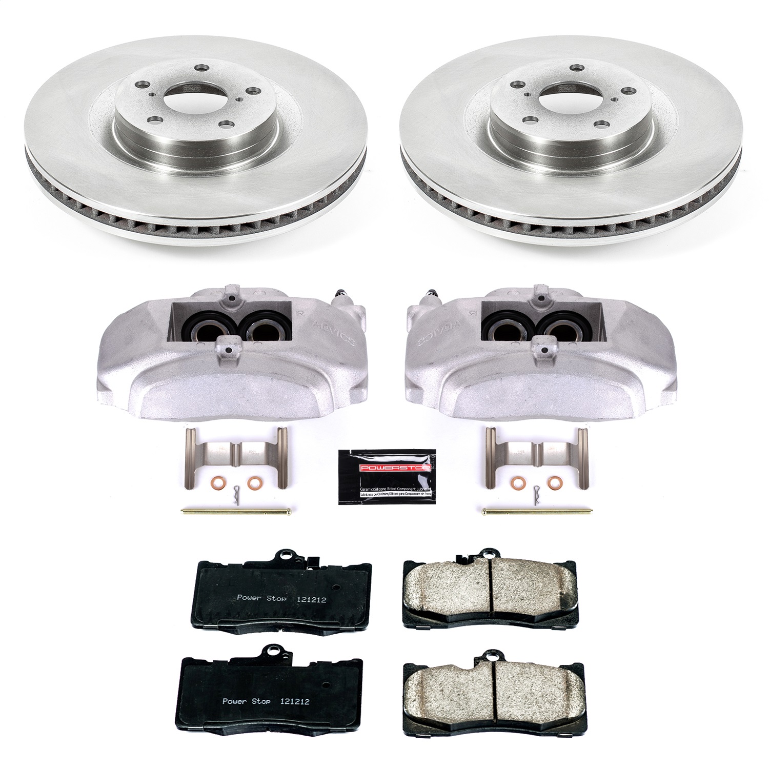 Power Stop - KCOE6355 - Front - Disc Brake Pad/Caliper and Rotor Kit