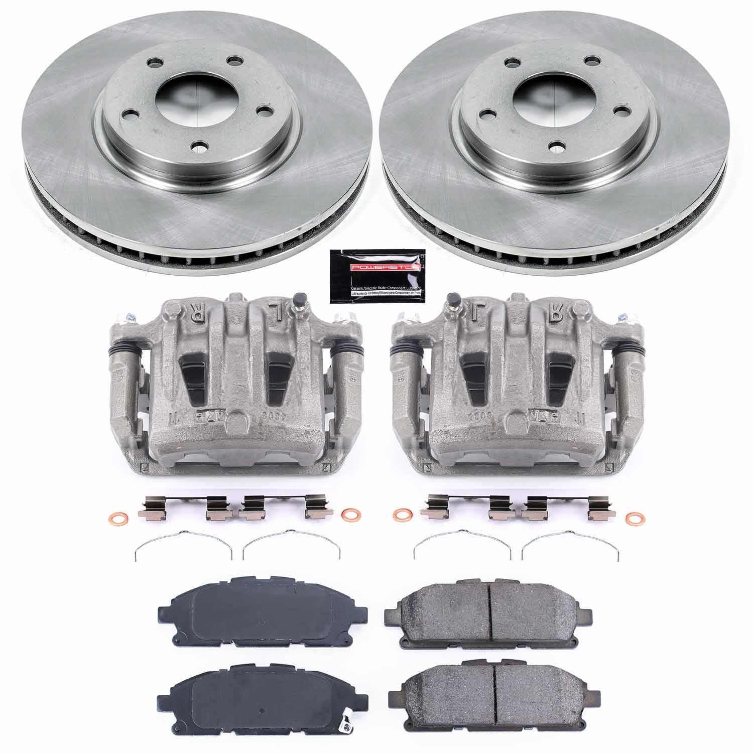 Power Stop - KCOE6360 - Front - Disc Brake Pad/Caliper and Rotor Kit