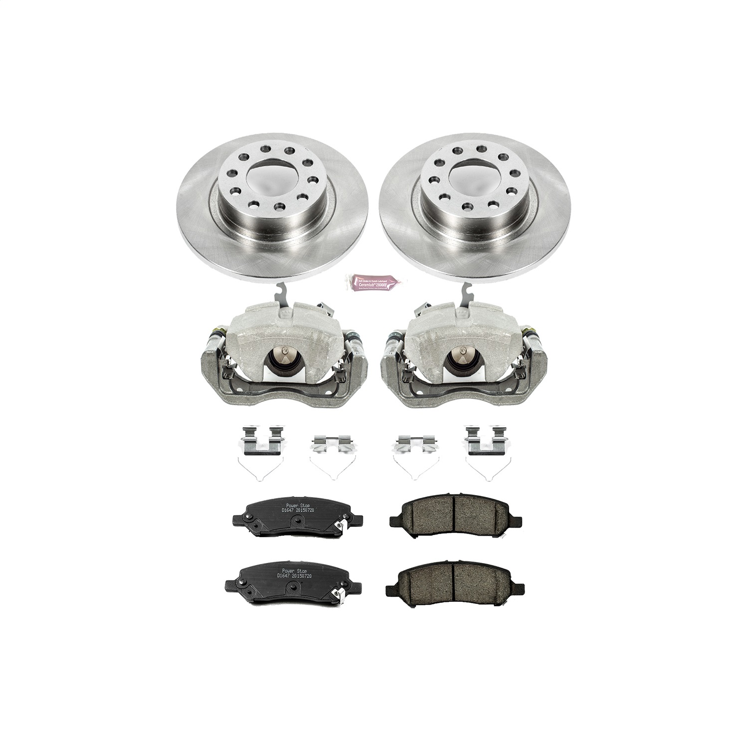 Power Stop - KCOE6371 - Rear - Disc Brake Pad/Caliper and Rotor Kit