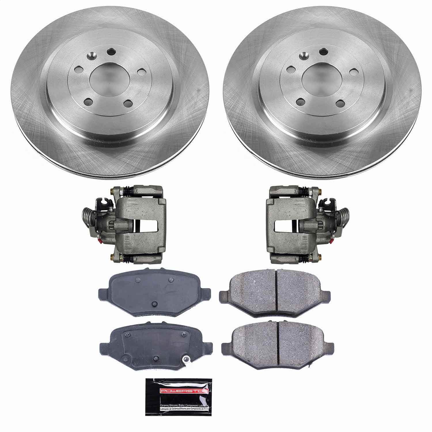 Power Stop - KCOE6376 - Rear - Disc Brake Pad/Caliper and Rotor Kit