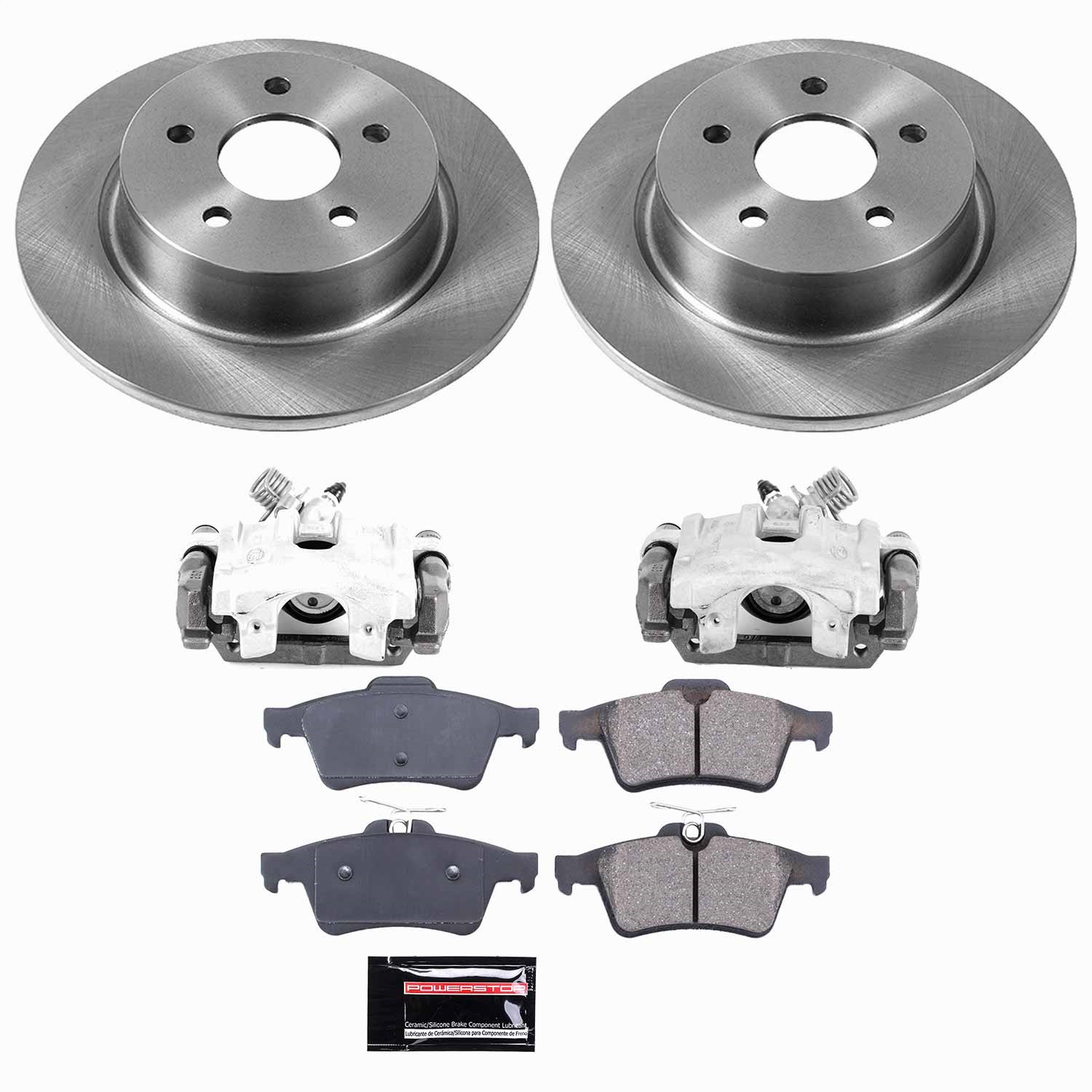 Power Stop - KCOE6398 - Rear - Disc Brake Pad/Caliper and Rotor Kit