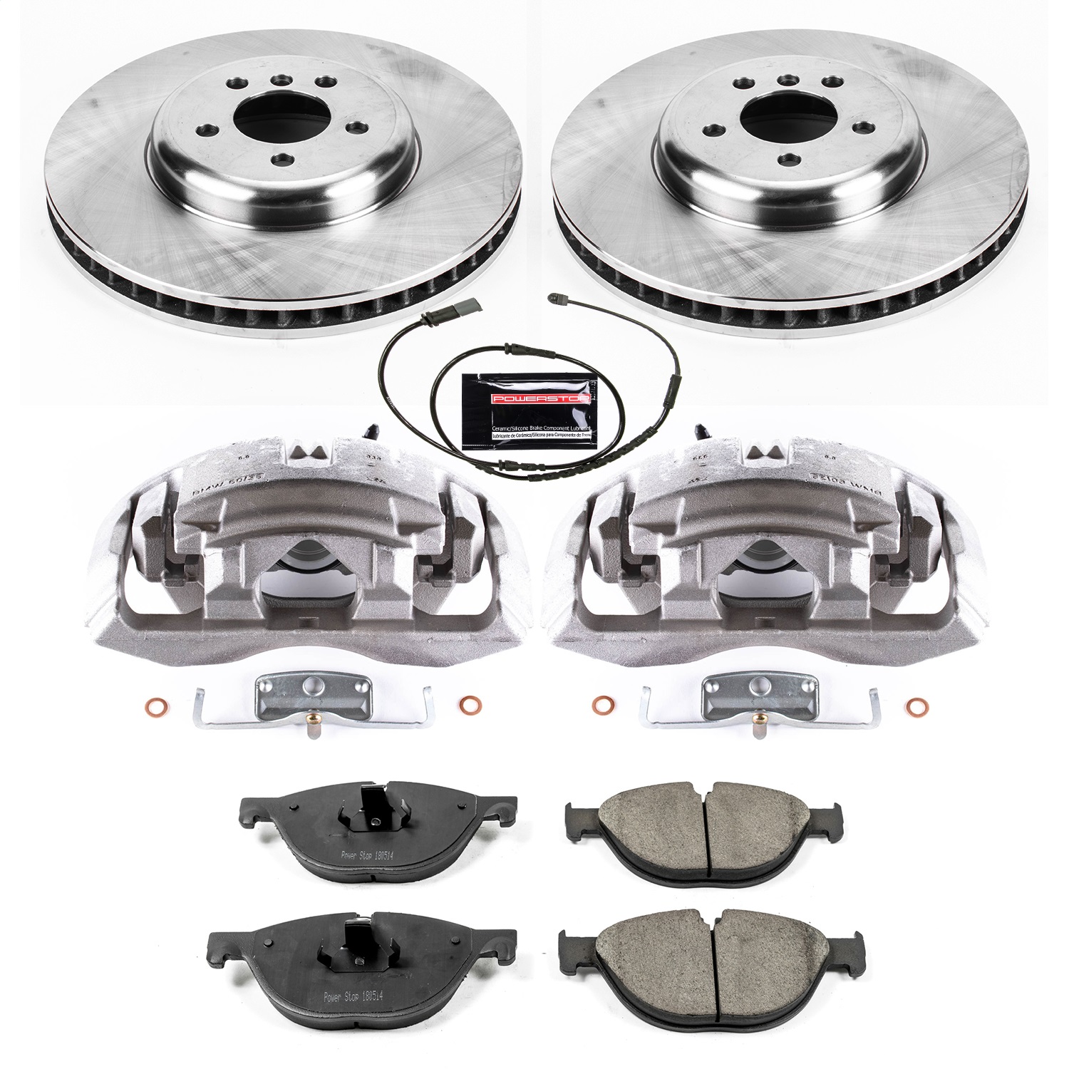 Power Stop - KCOE6414 - Front - Disc Brake Pad/Caliper and Rotor Kit