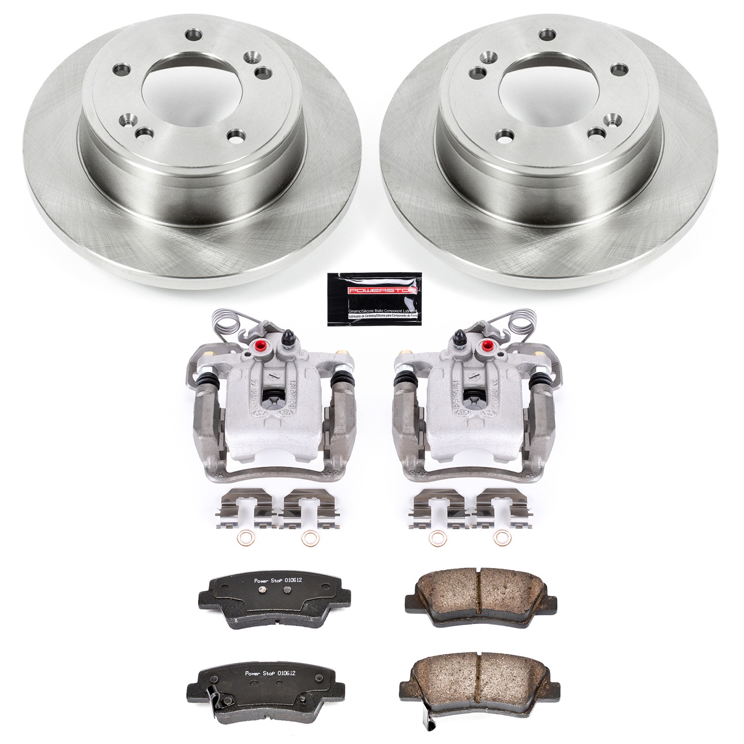 Power Stop - KCOE6501 - Rear - Disc Brake Pad/Caliper and Rotor Kit