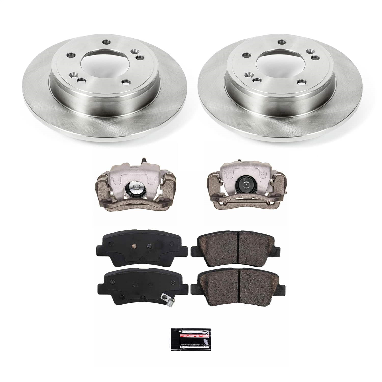 Power Stop - KCOE6501B - Rear - Disc Brake Pad/Caliper and Rotor Kit