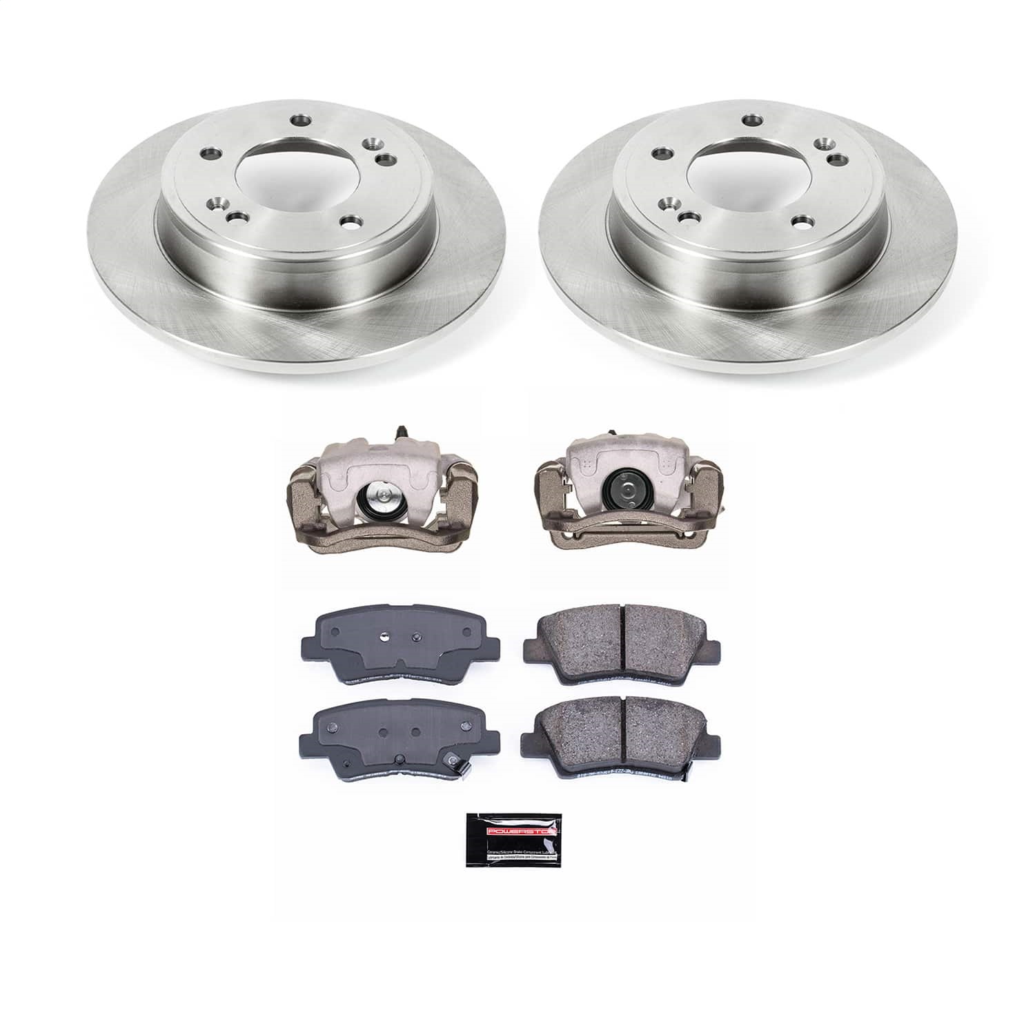 Power Stop - KCOE6502A - Rear - Disc Brake Pad/Caliper and Rotor Kit
