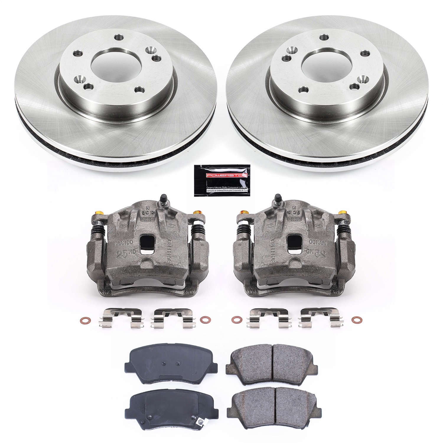 Power Stop - KCOE6503 - Front - Disc Brake Pad/Caliper and Rotor Kit